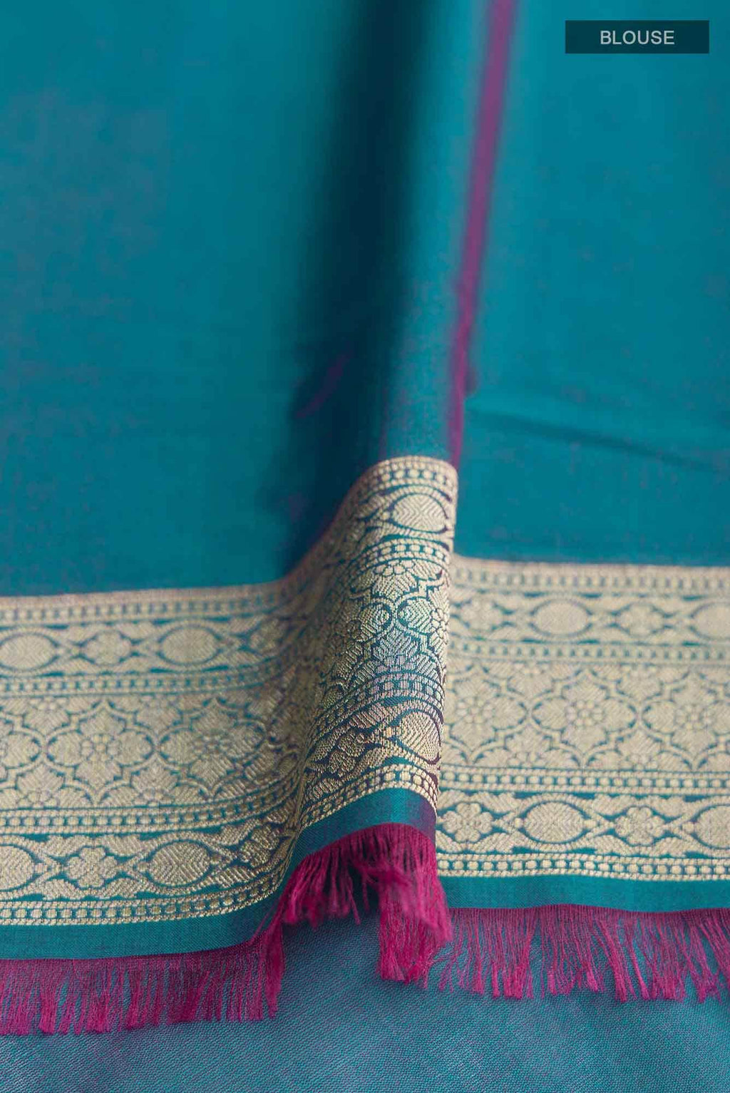 Blue Blended Art Silk Saree