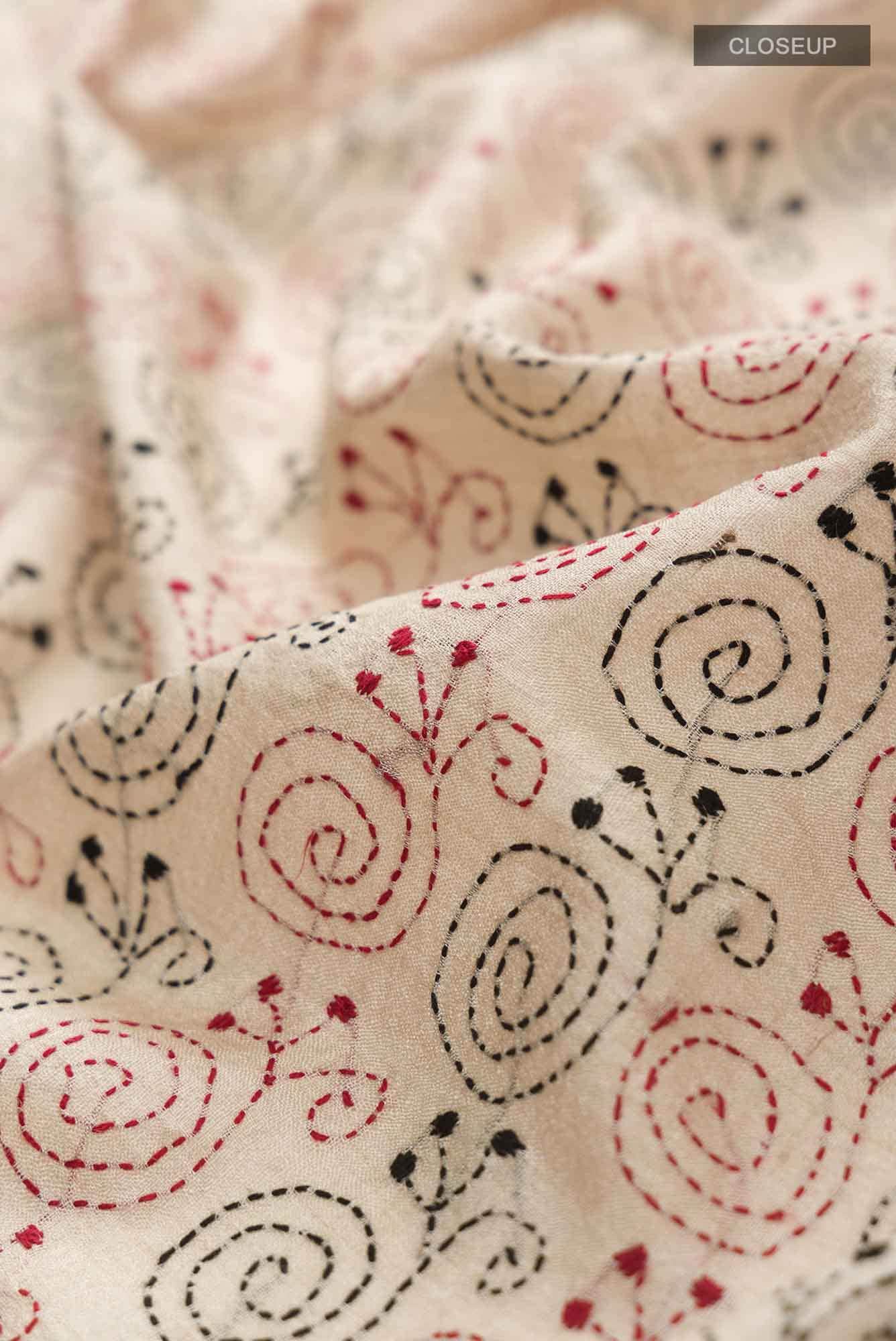 Beige Bhagalpuri Tussar Silk Saree