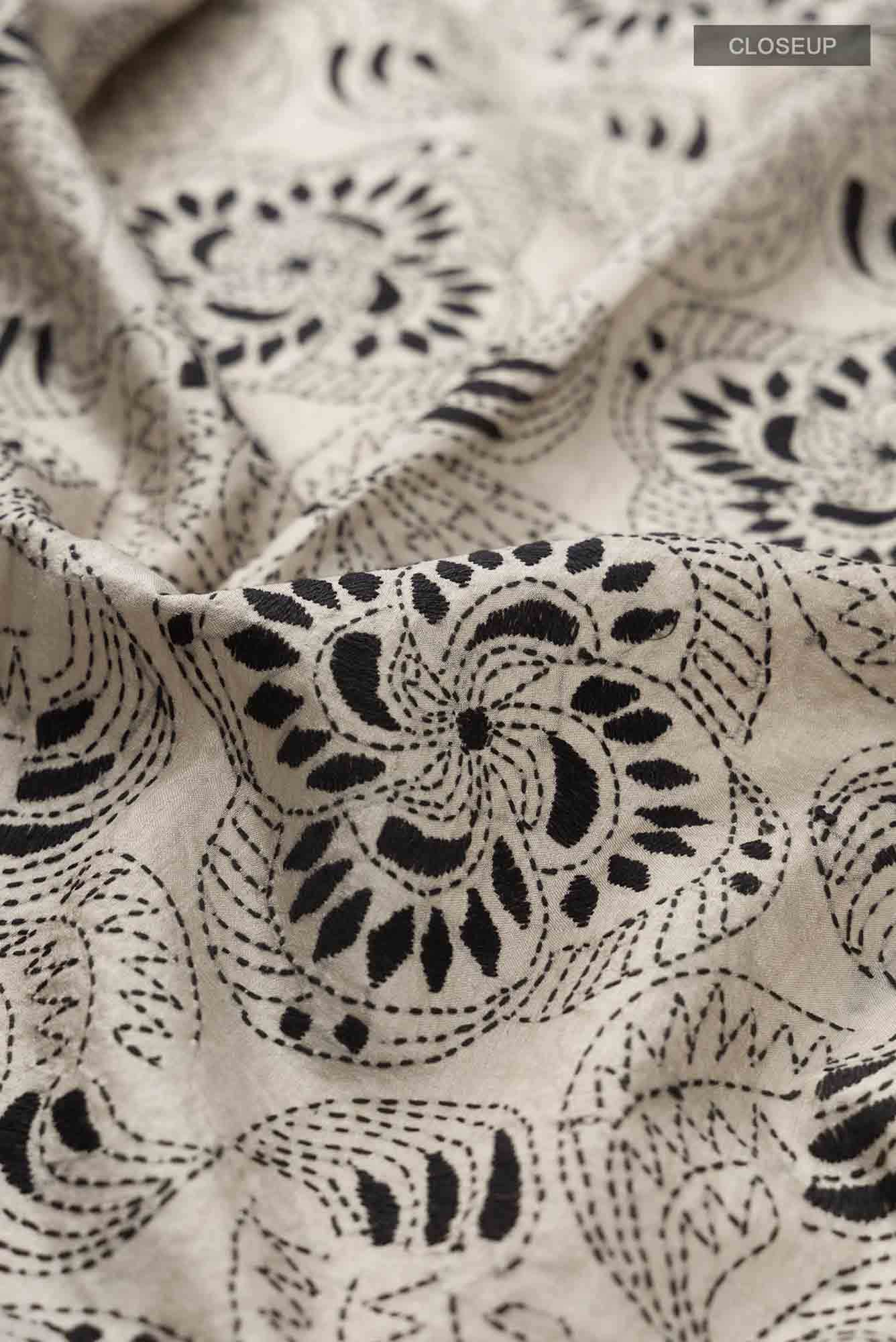 Beige Tussar Silk Saree