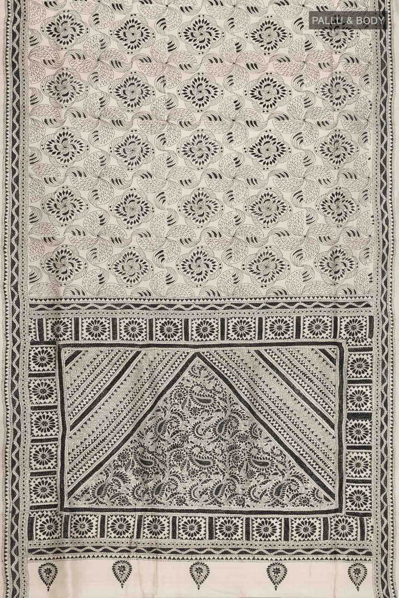 Beige Tussar Silk Saree