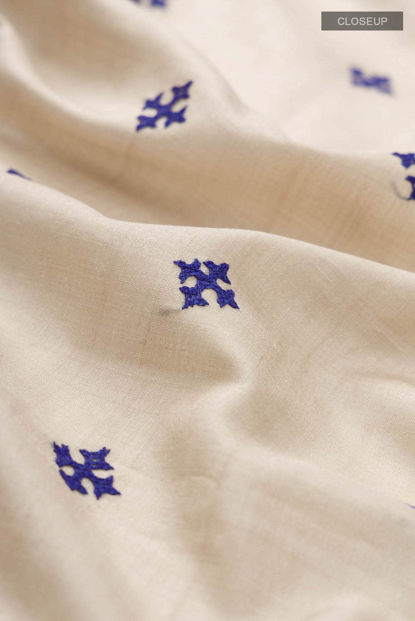 Beige Tussar Silk Saree