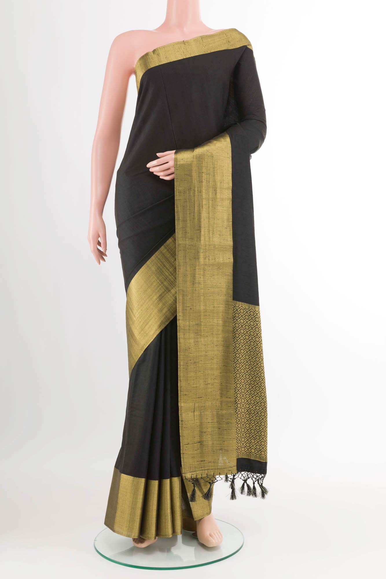Black Blended Art Silk Saree