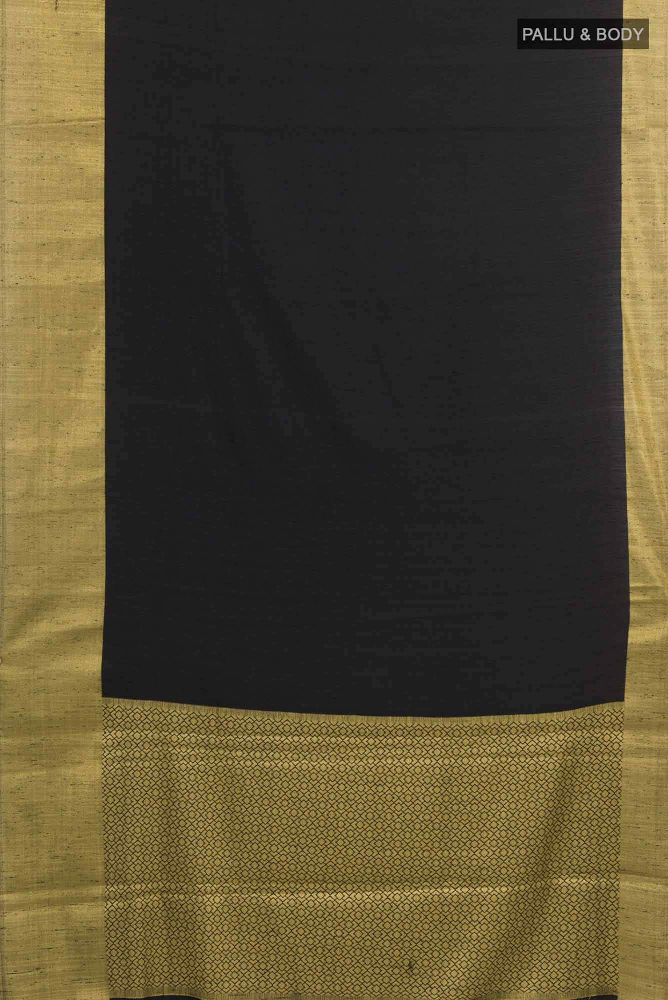 Black Blended Art Silk Saree
