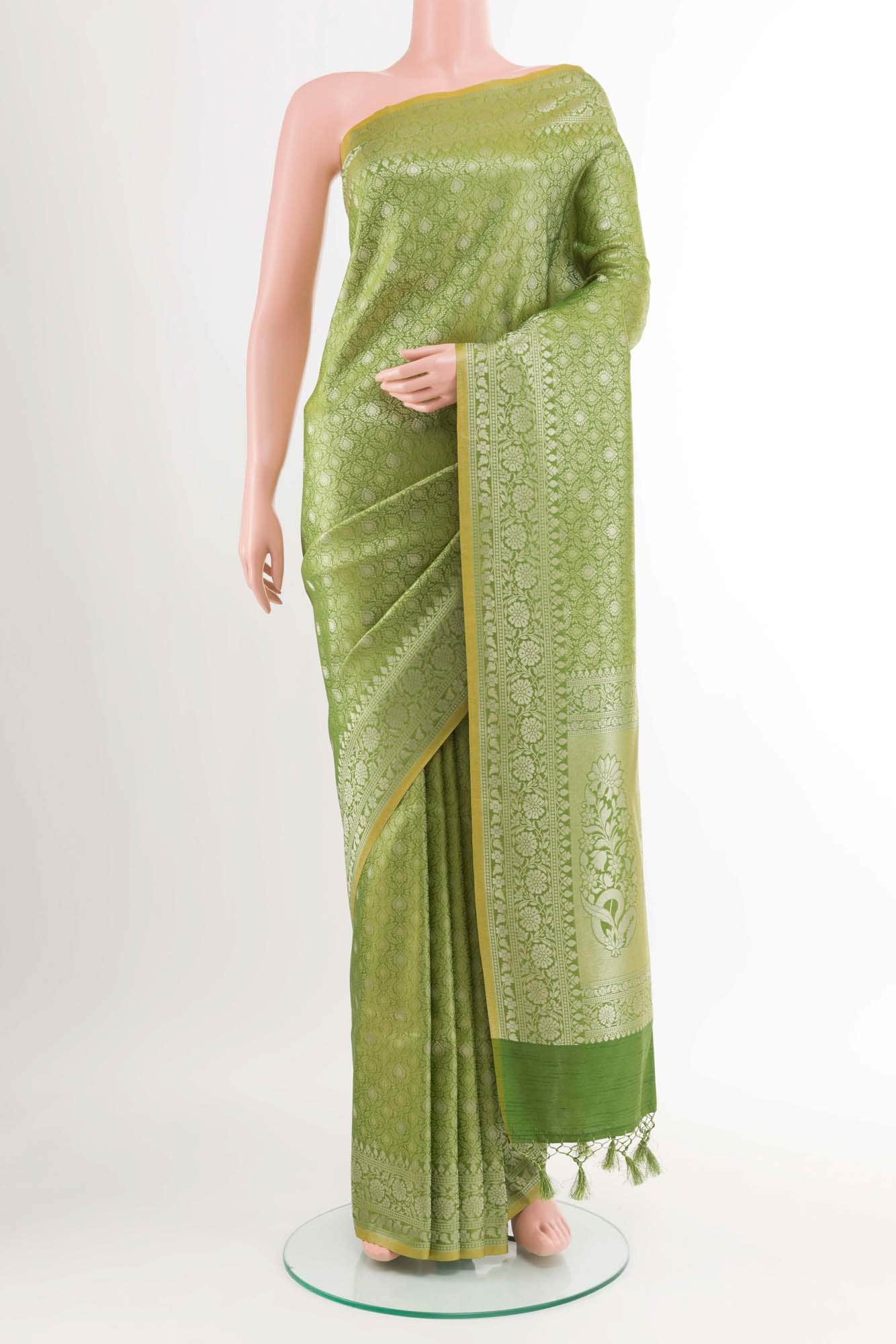 Green Blended Art Silk Saree