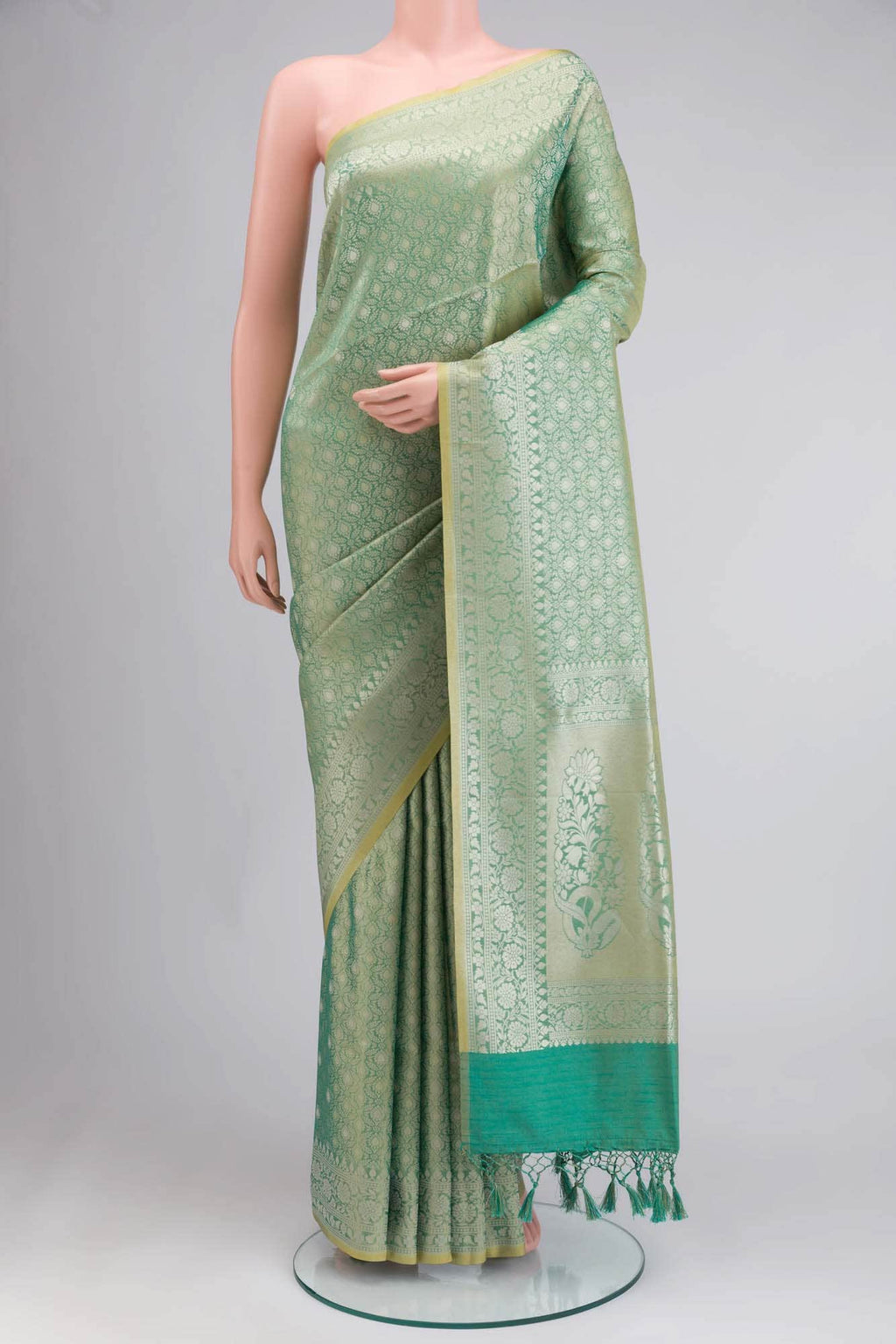 Green Blended Art Silk Saree