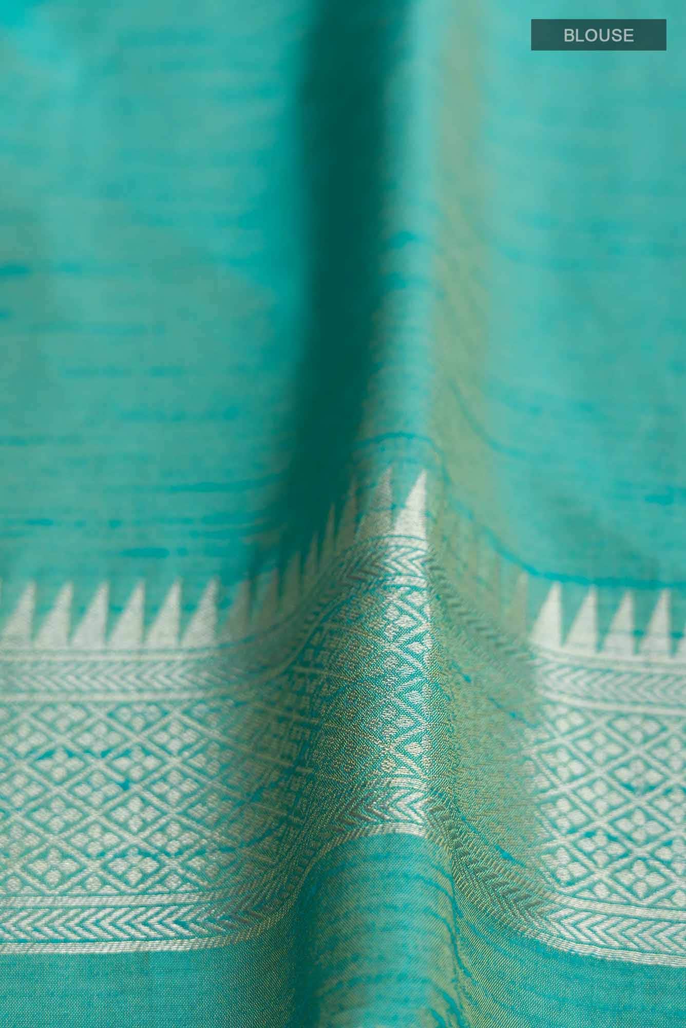Blue Blended Art Silk Saree