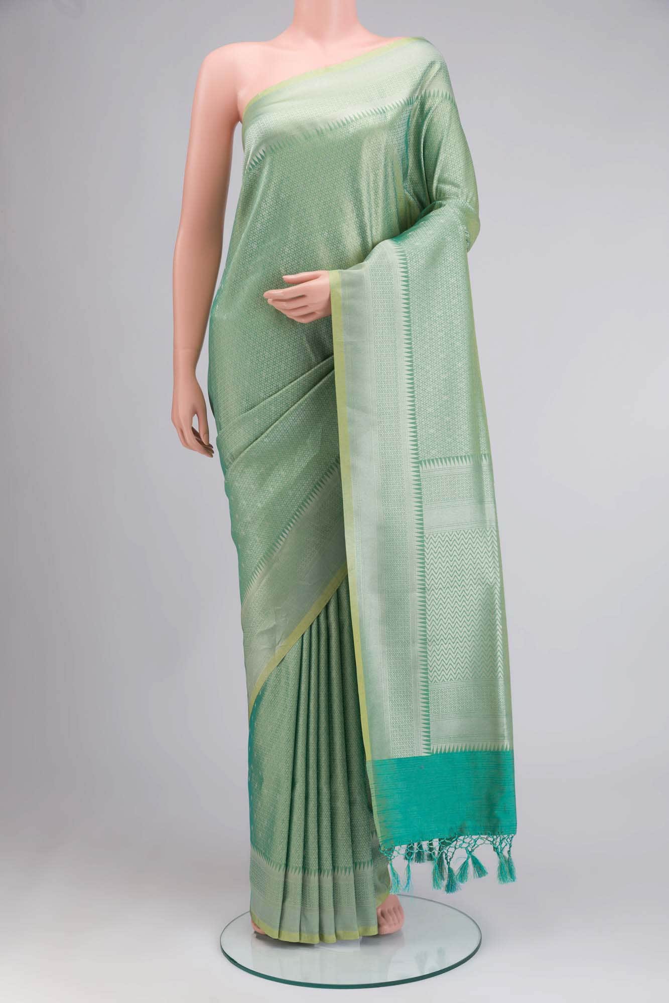 Blue Blended Art Silk Saree