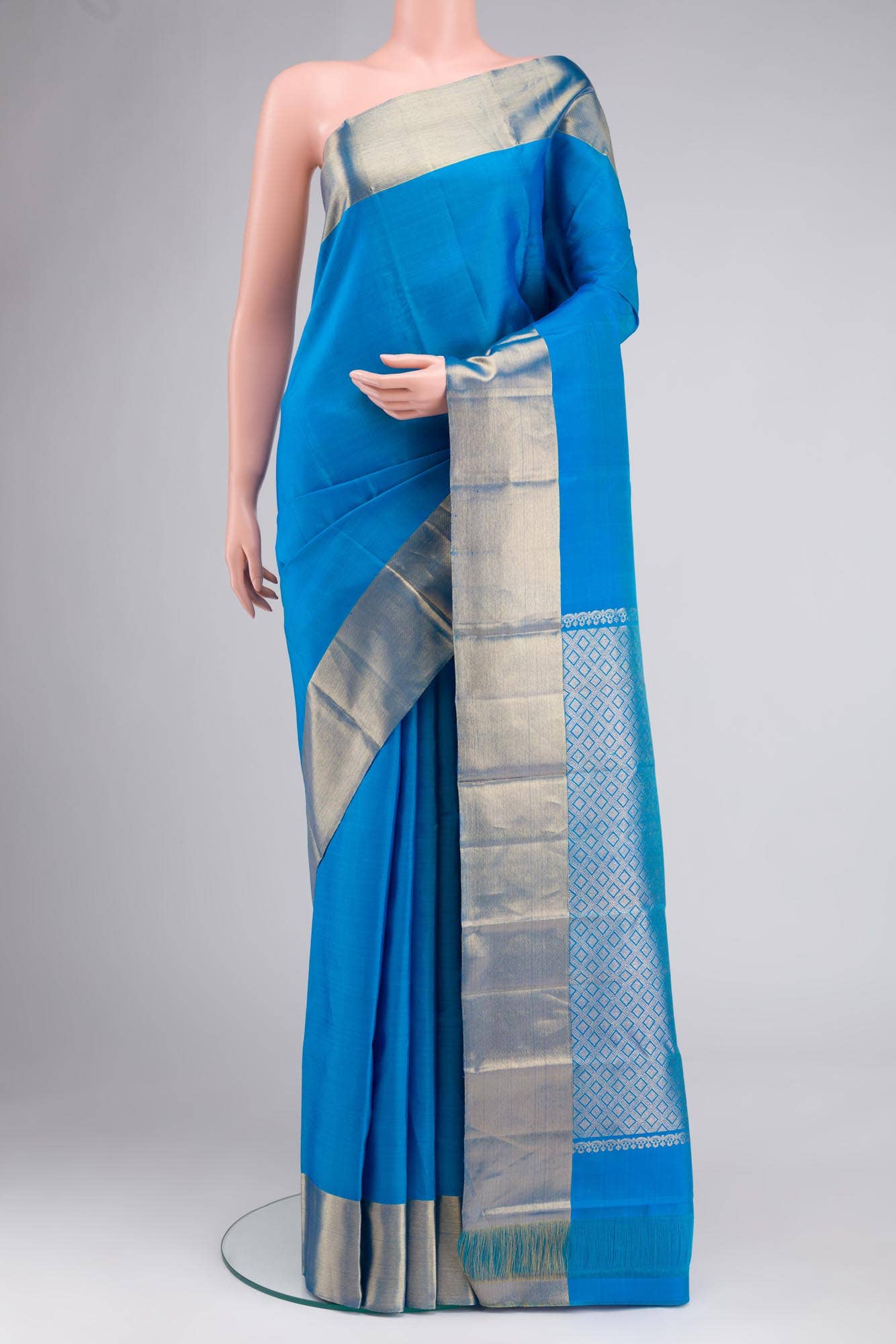 Blue Kanchipuram Silk Saree