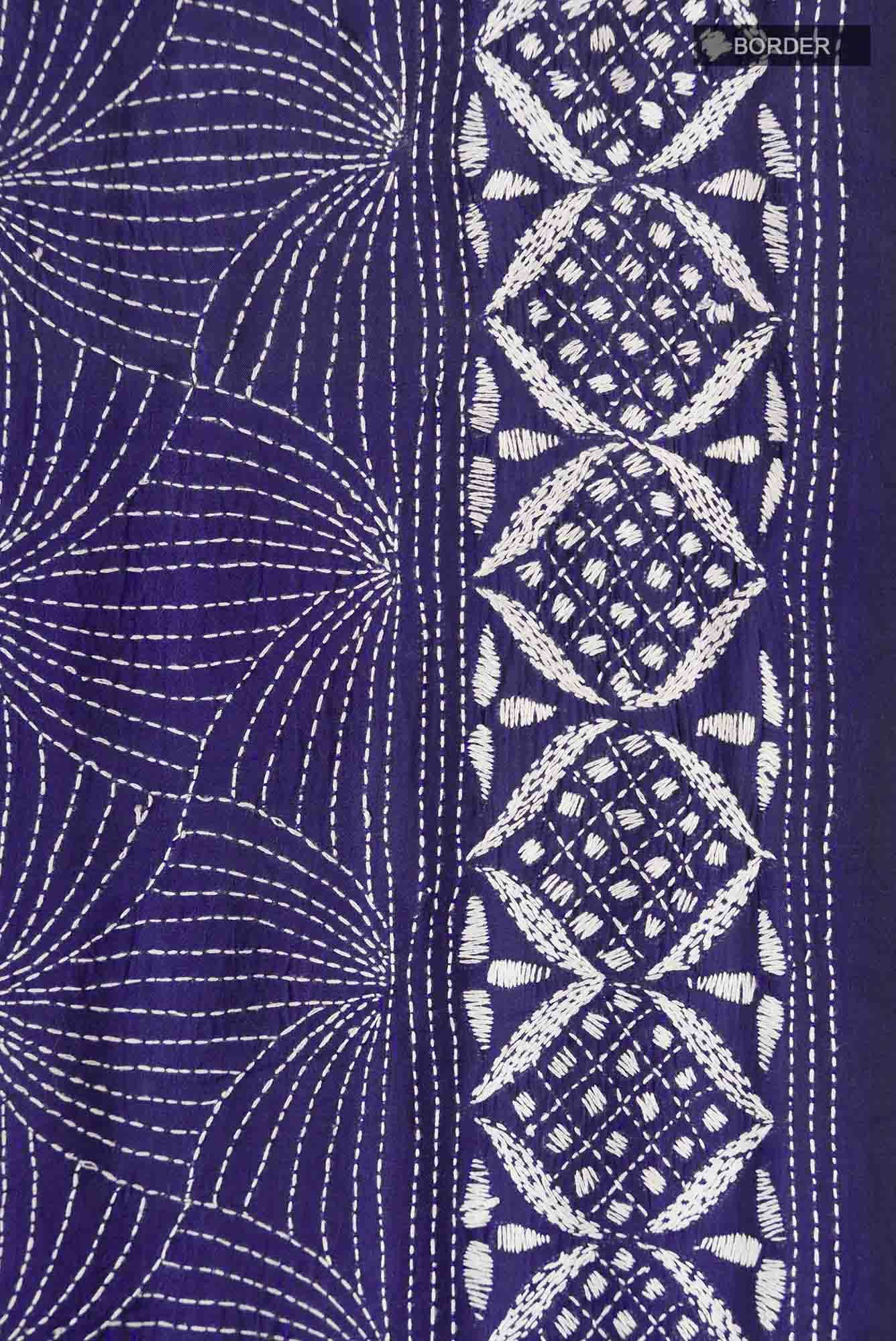 Blue Bhagalpuri Tussar Silk Saree