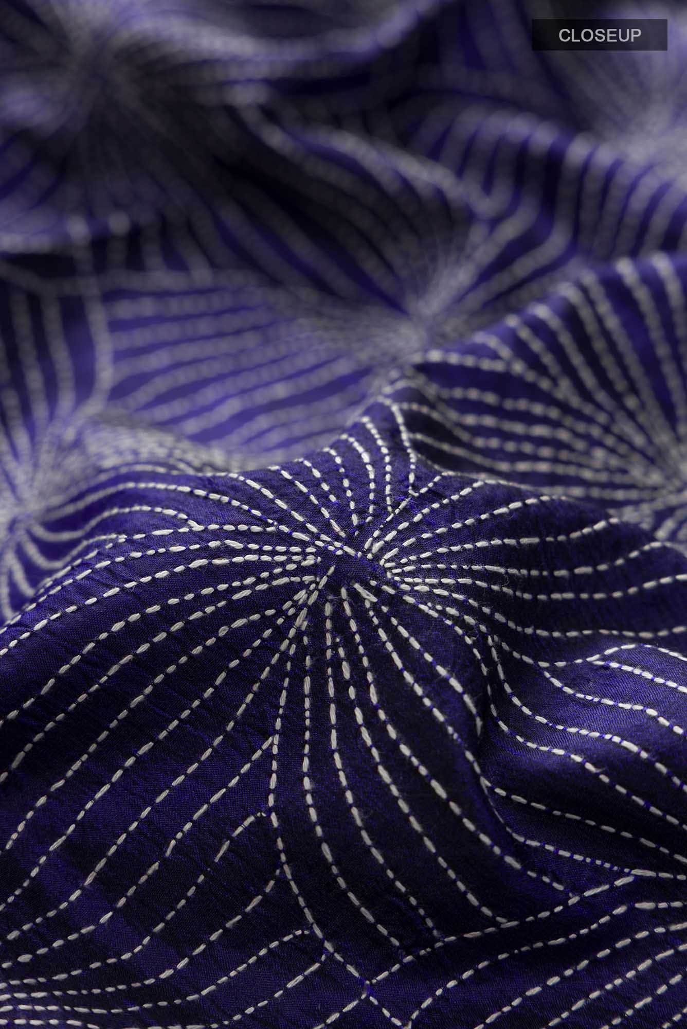 Blue Bhagalpuri Tussar Silk Saree