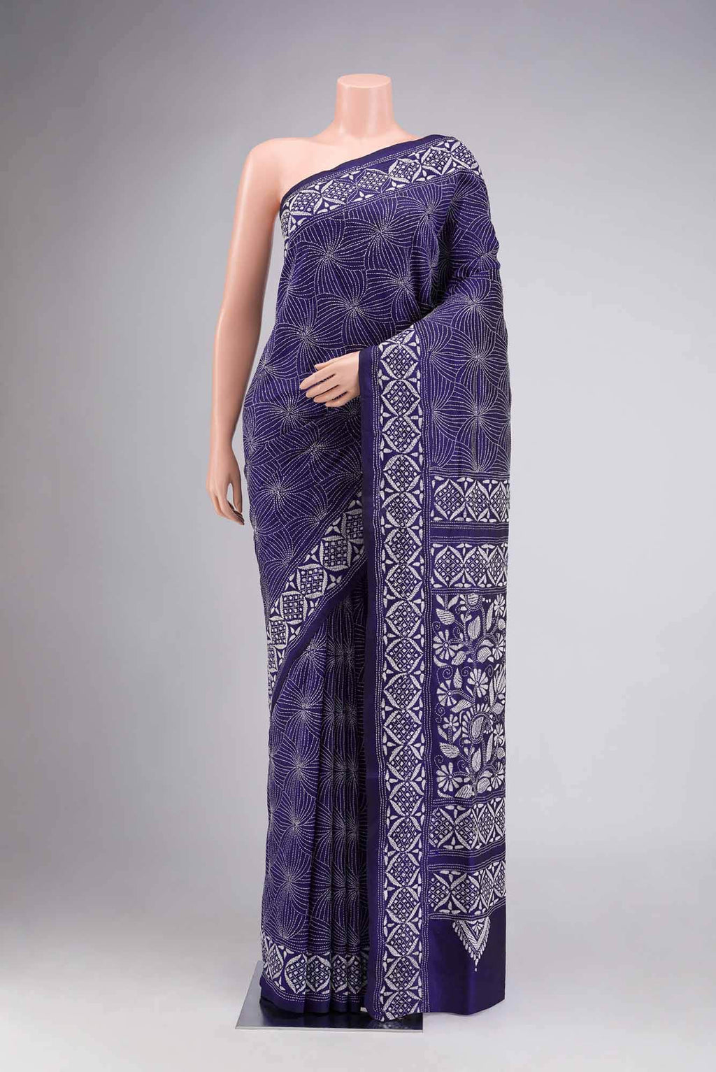 Blue Bhagalpuri Tussar Silk Saree