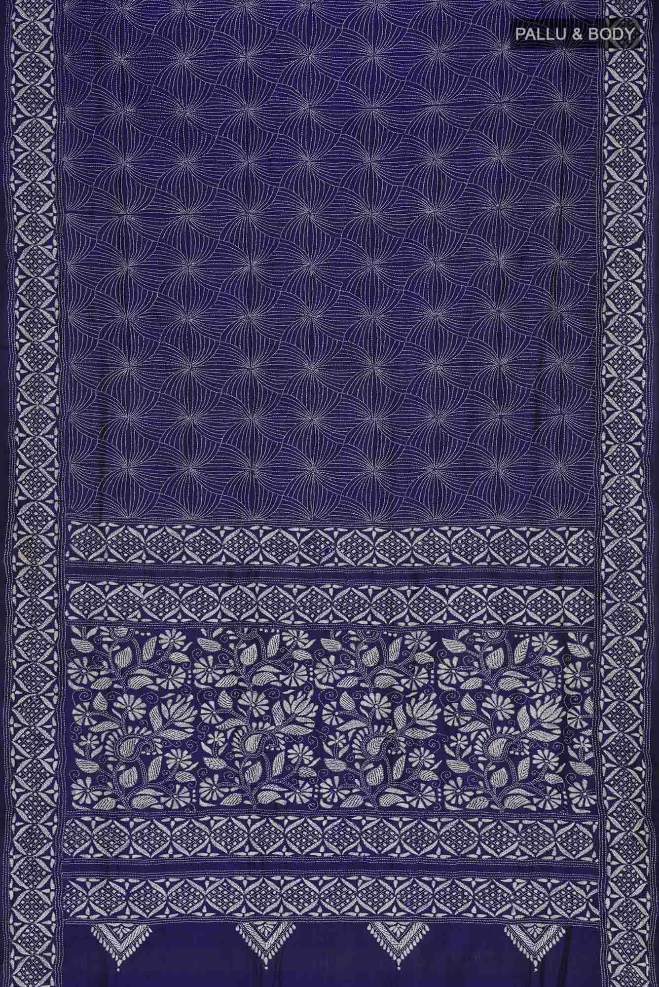 Blue Bhagalpuri Tussar Silk Saree