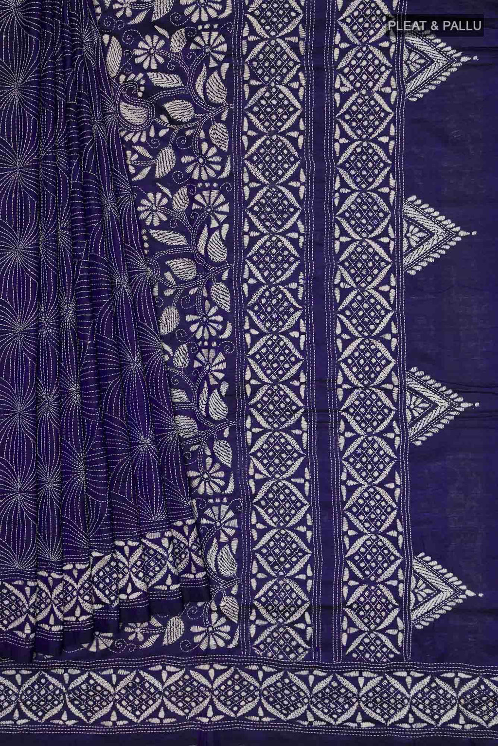 Blue Bhagalpuri Tussar Silk Saree