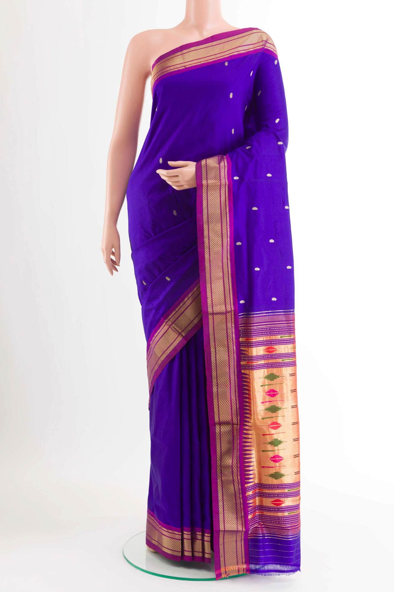 Violet Paithani Silk Saree