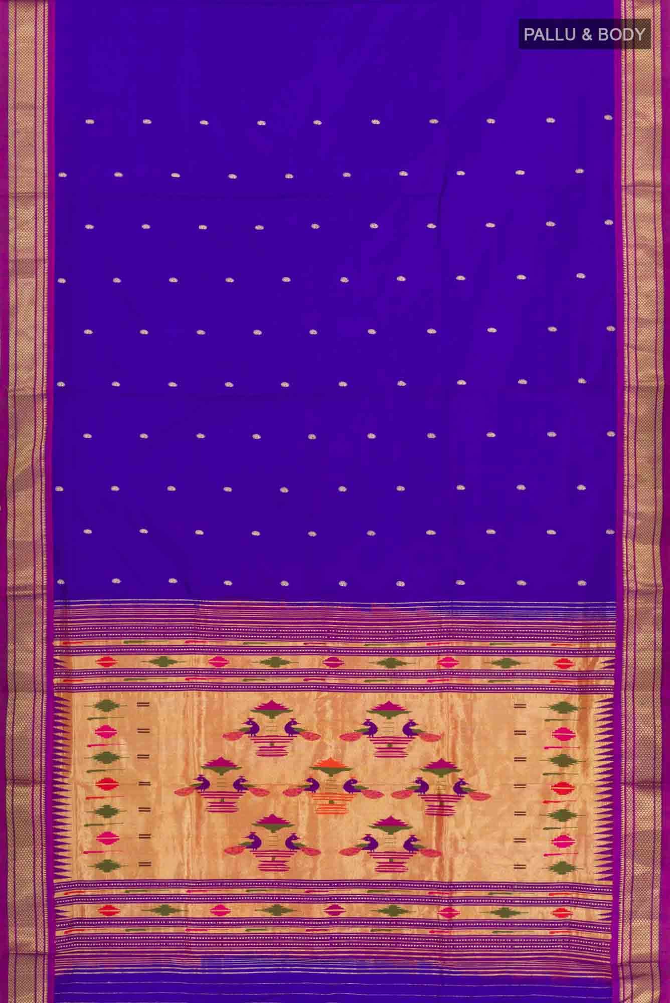 Violet Paithani Silk Saree
