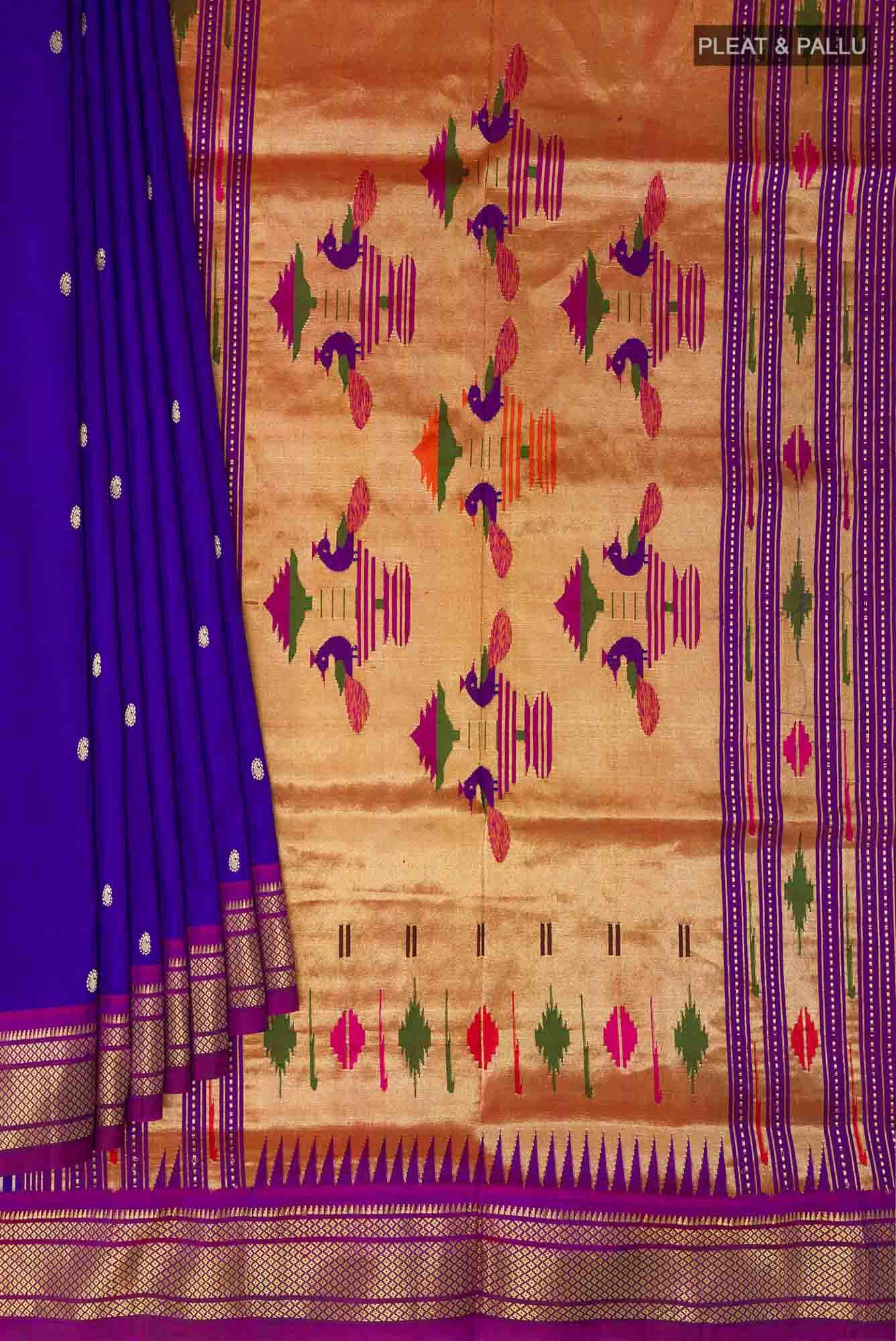 Violet Paithani Silk Saree