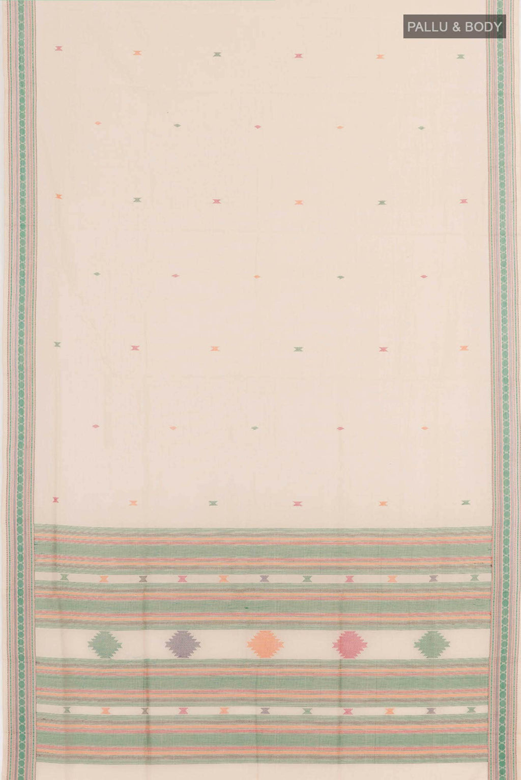 Beige Coimbatore Cotton Saree