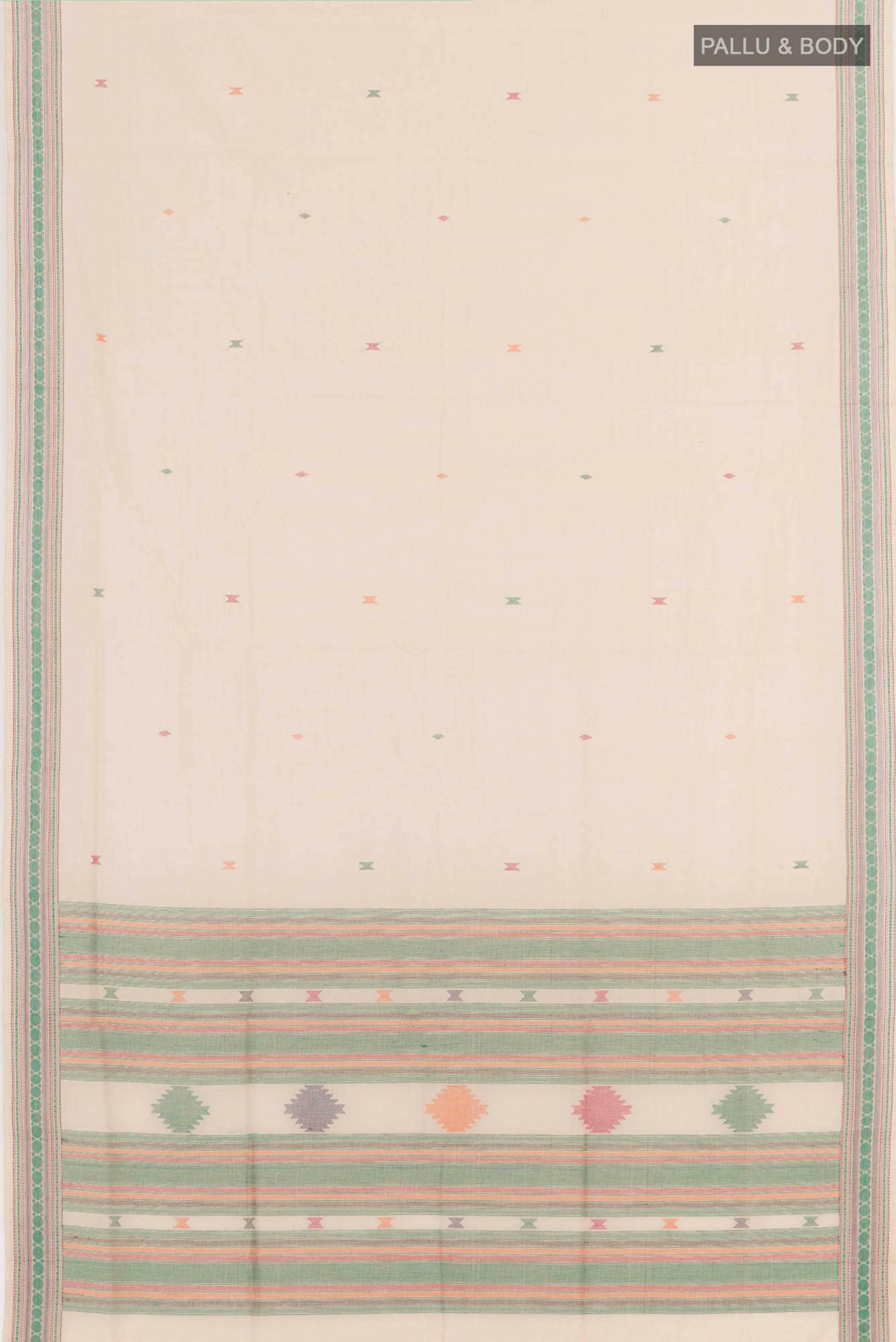 Beige Coimbatore Cotton Saree