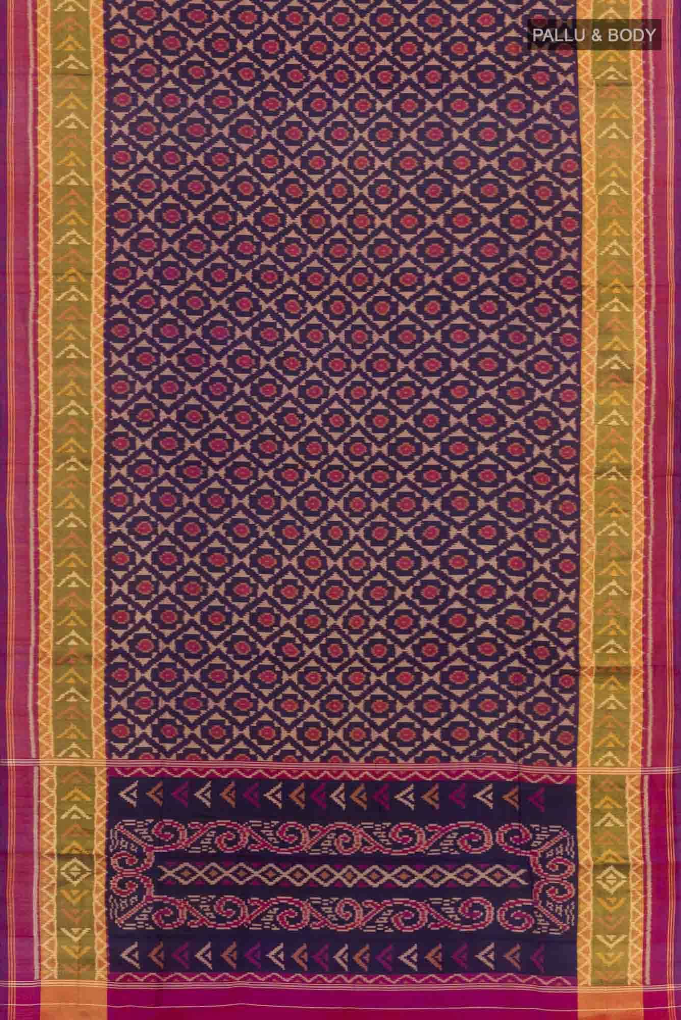 Blue Dual Tone Rajkot Patola Silk Saree