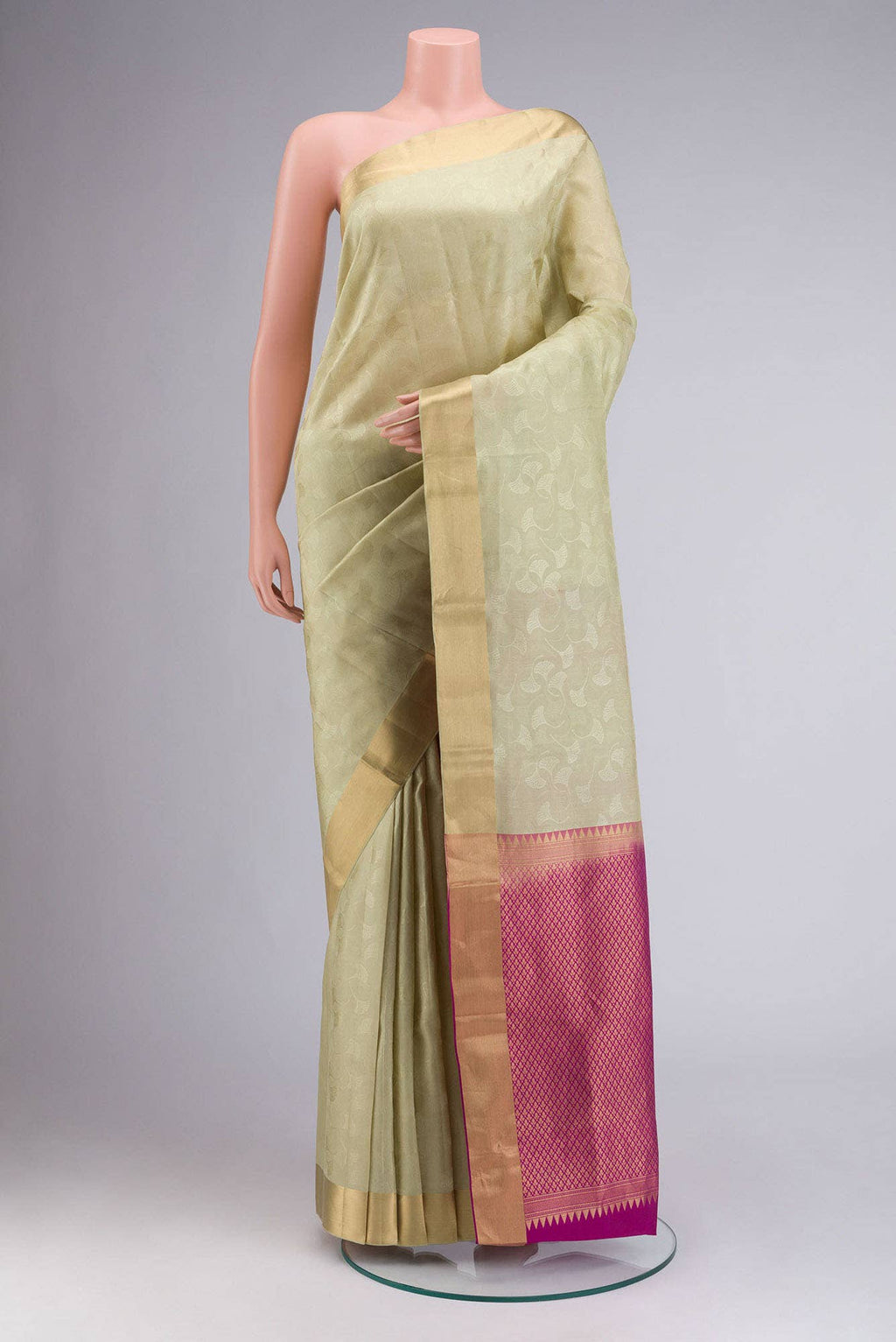 Beige Kanchipuram Silk Saree