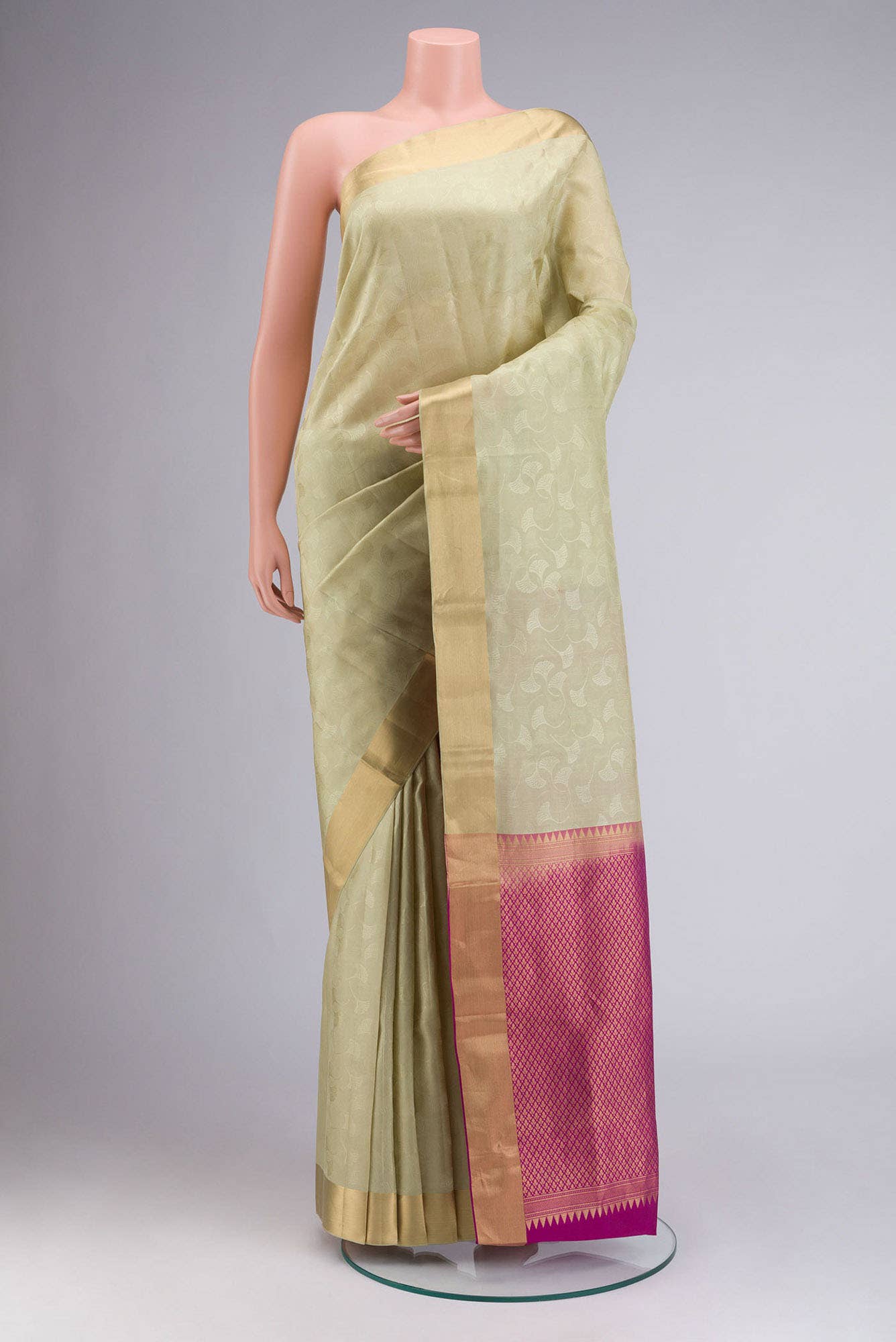 Beige Kanchipuram Silk Saree