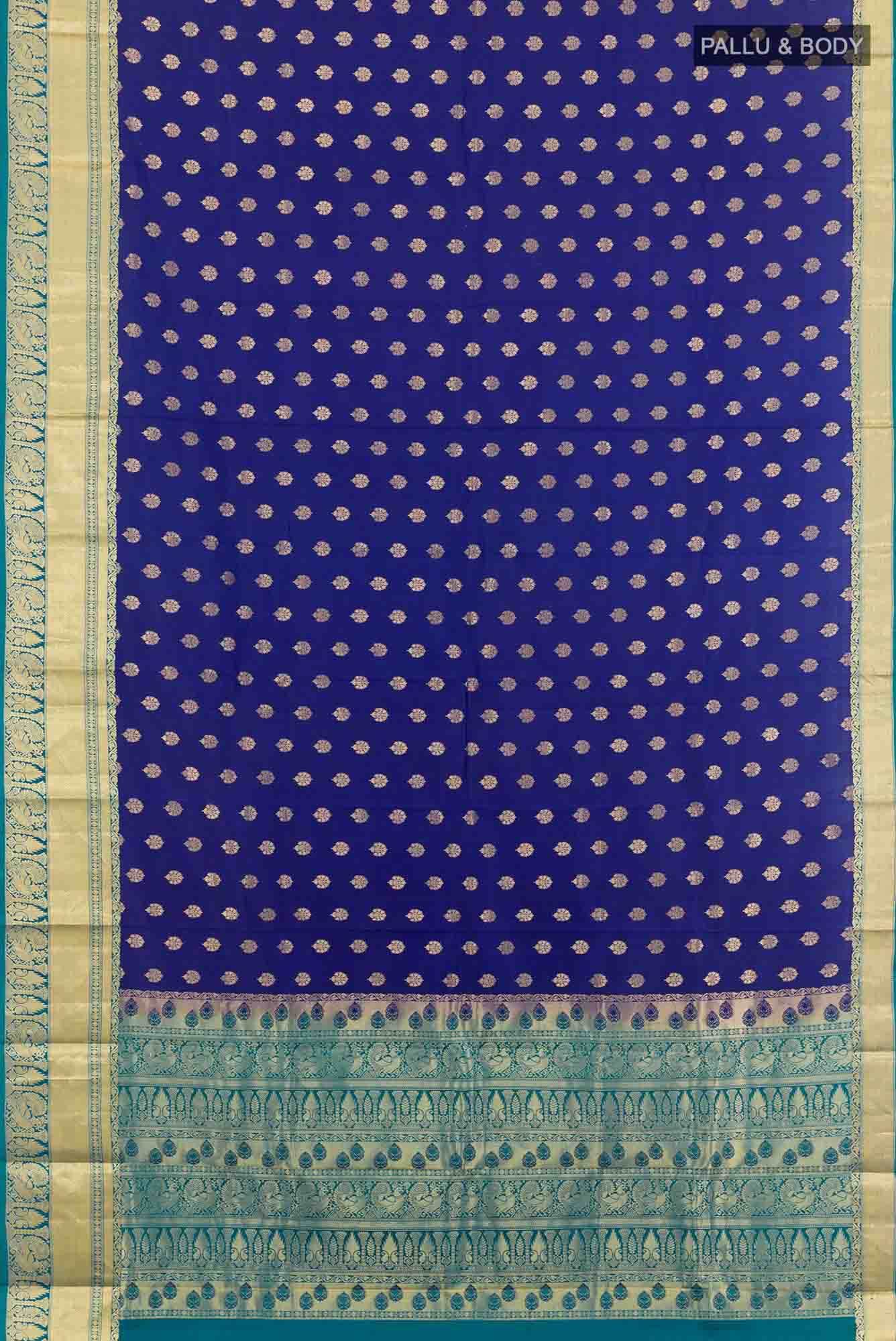 Dark Blue Kanchipuram Silk Saree