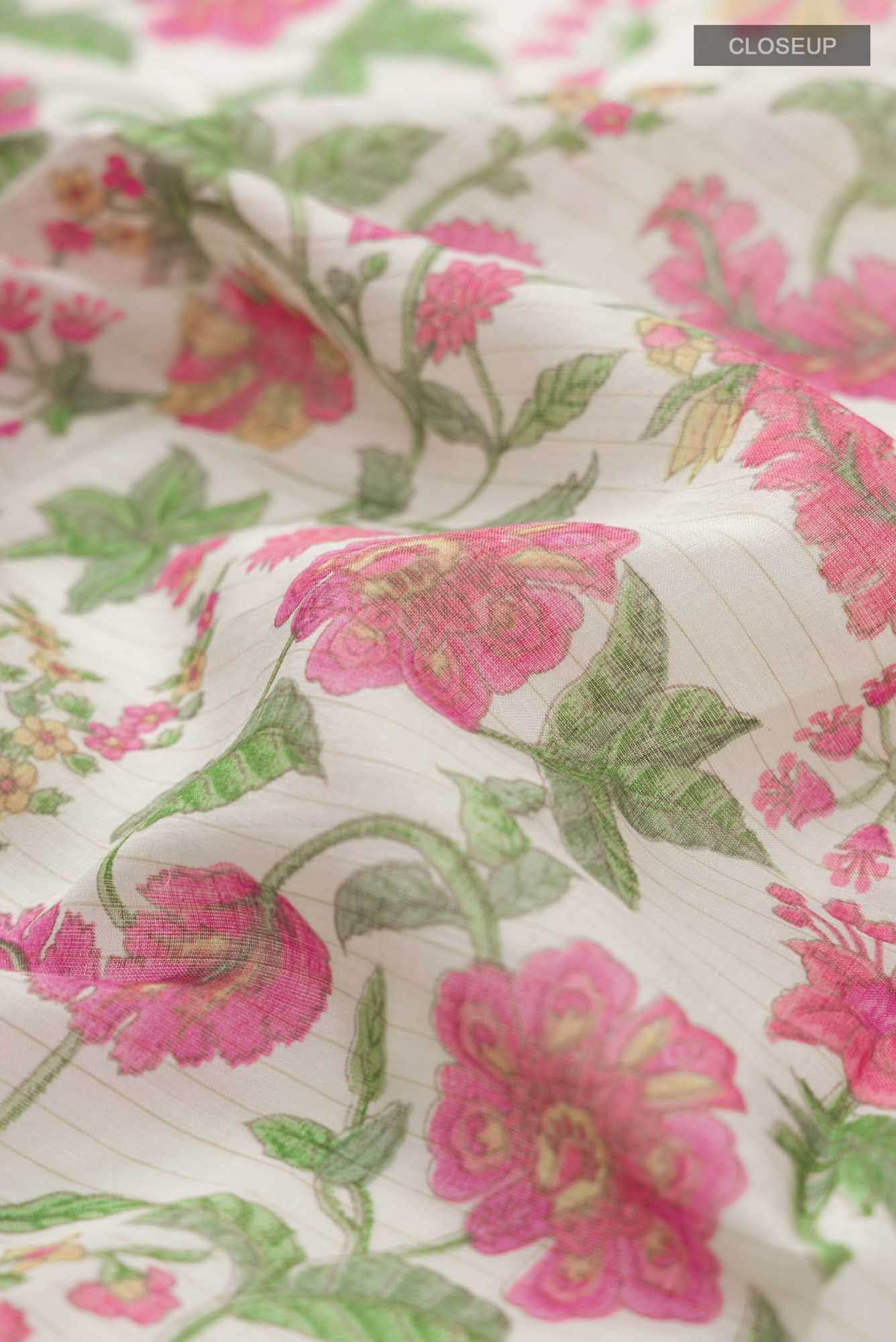Cream Silk Cotton Saree