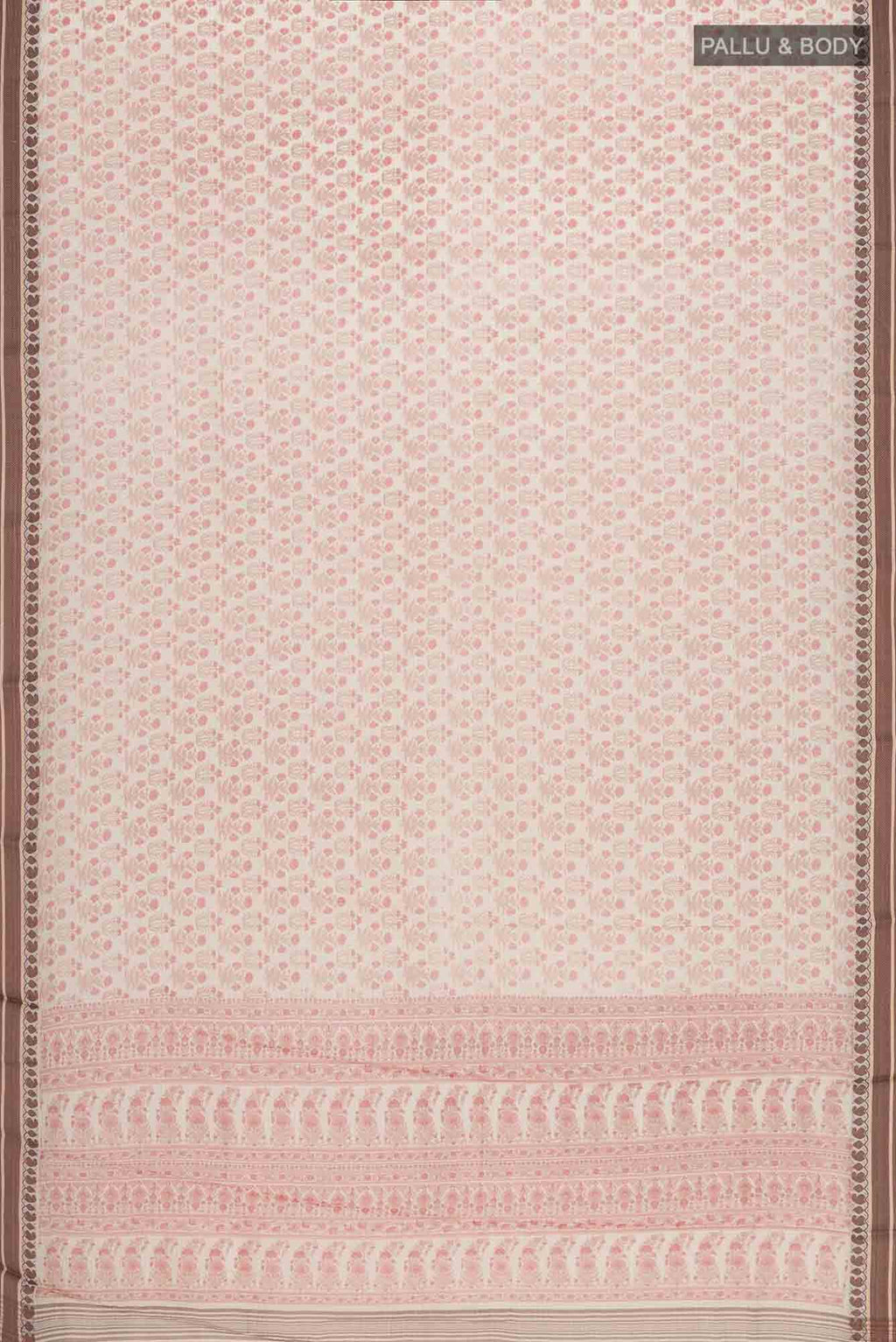 Cream Tussar Silk Saree