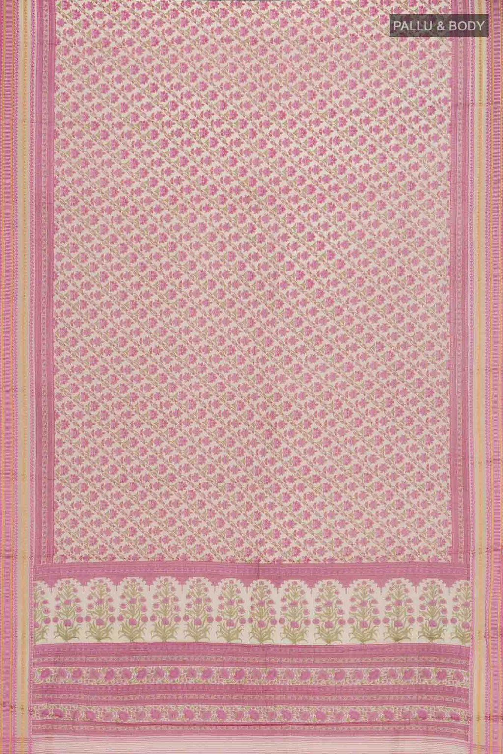 Cream Tussar Silk Saree