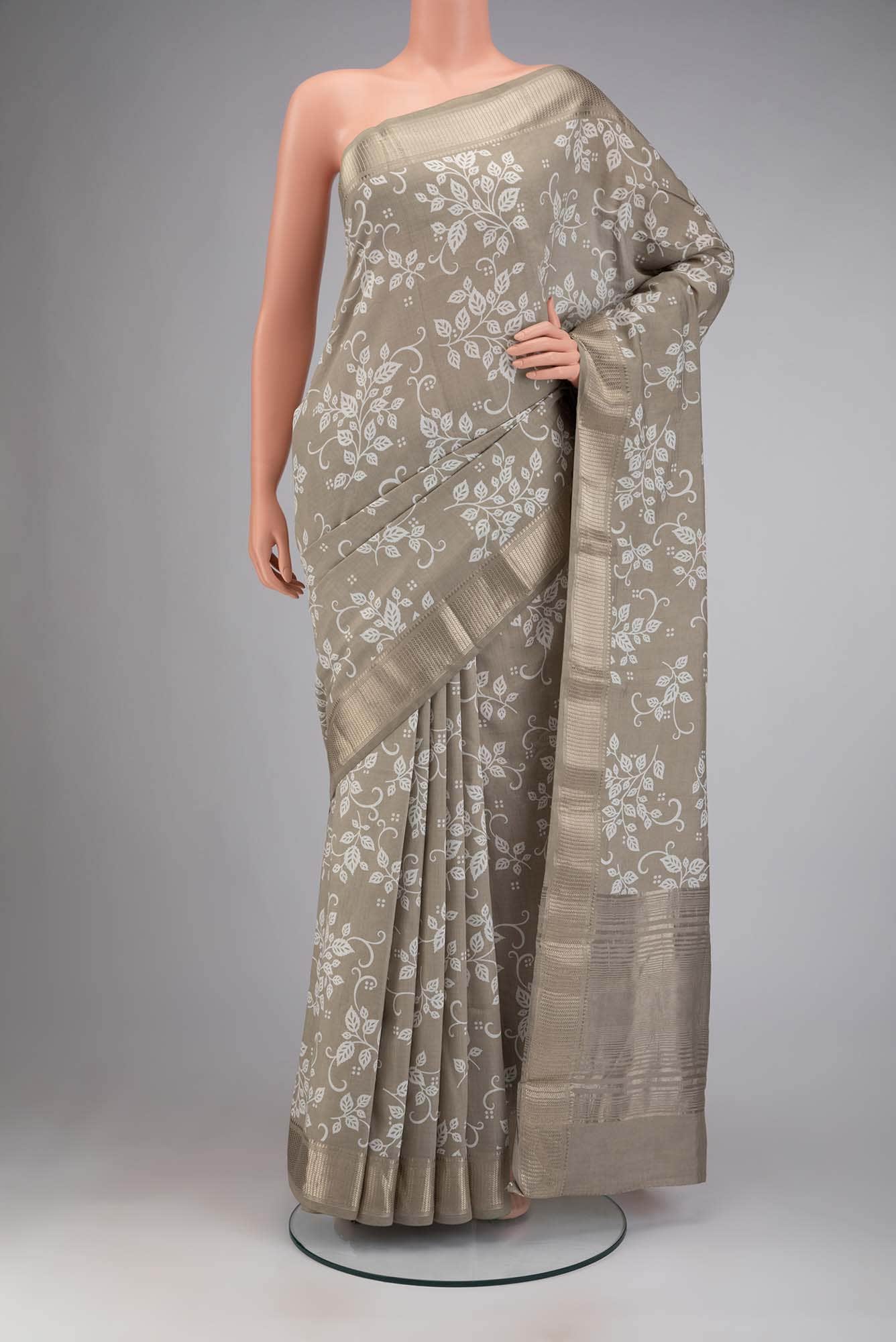 Green Blended Silk Cotton Saree