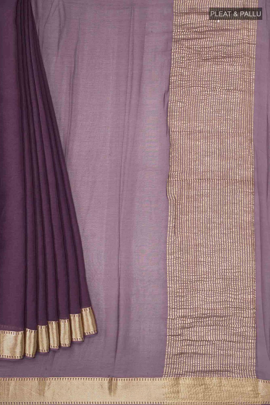 Dark Mauve Mysore Chiffon Saree