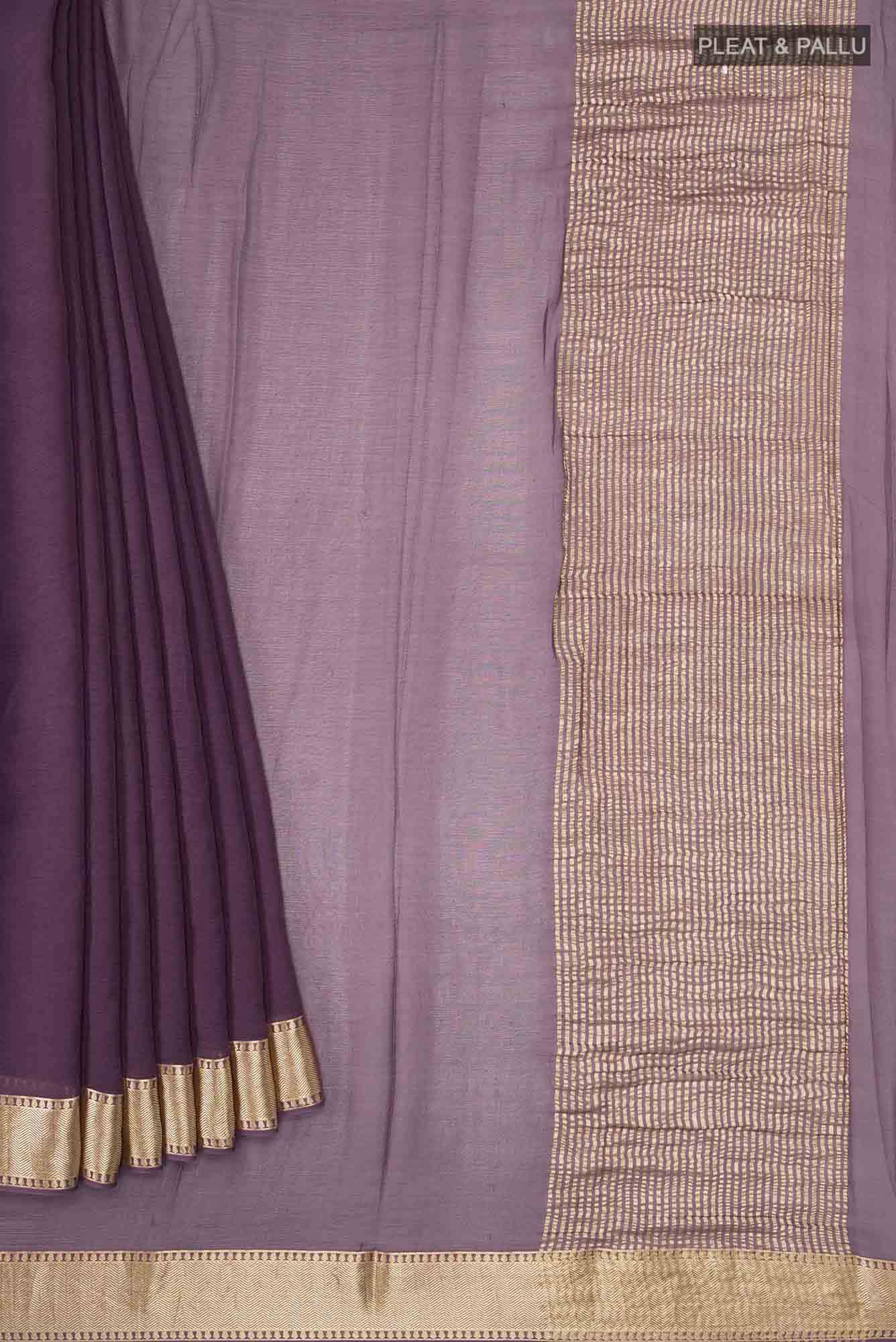 Dark Mauve Mysore Chiffon Saree
