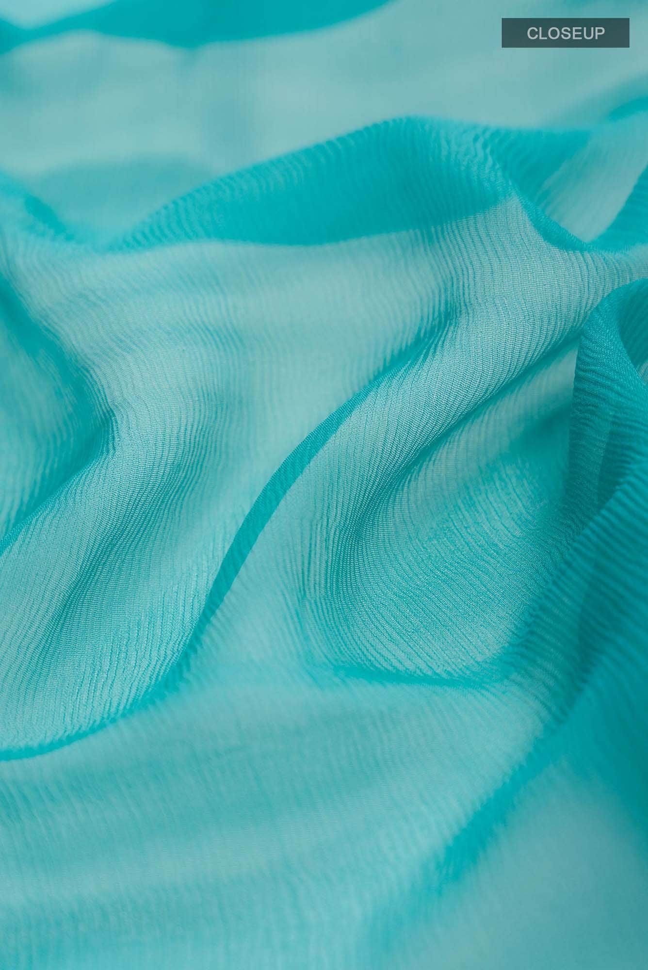 Turquoise Mysore Chiffon Saree