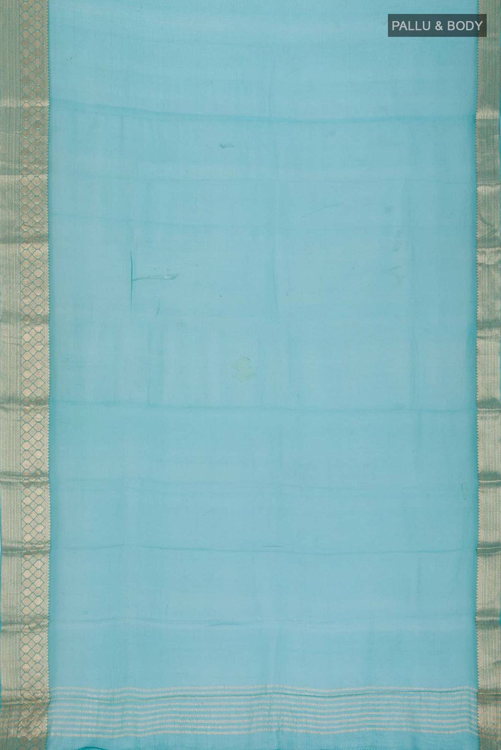Turquoise Mysore Chiffon Saree