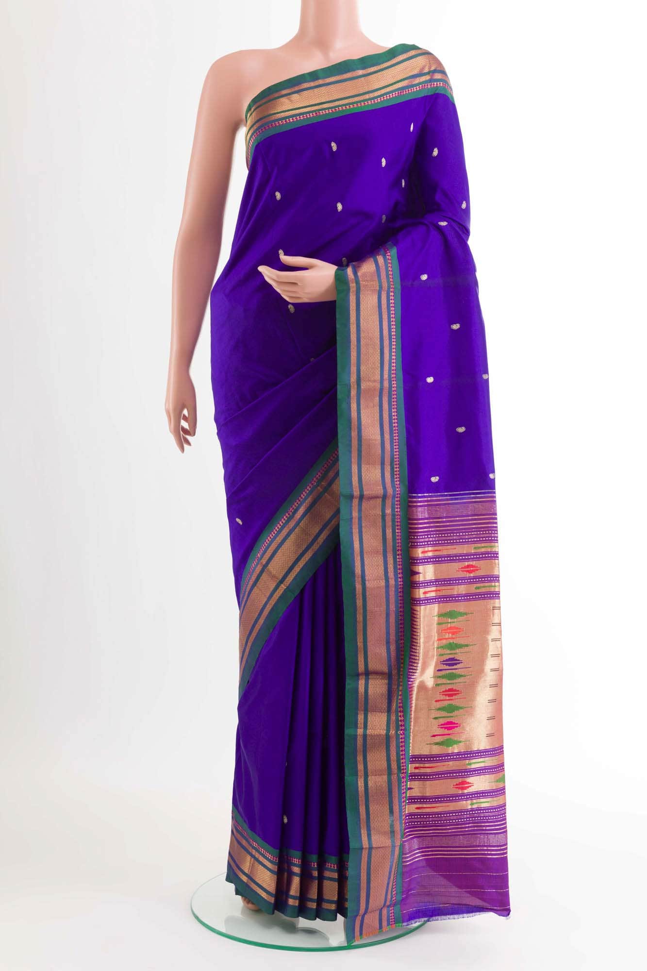 Royal Blue Paithani Silk Saree