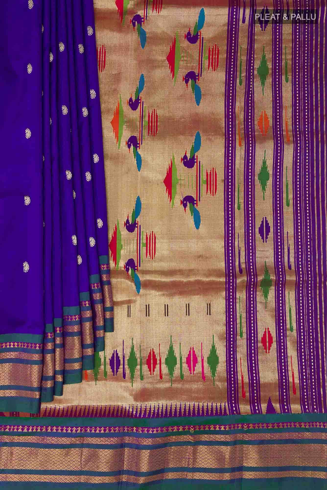 Royal Blue Paithani Silk Saree