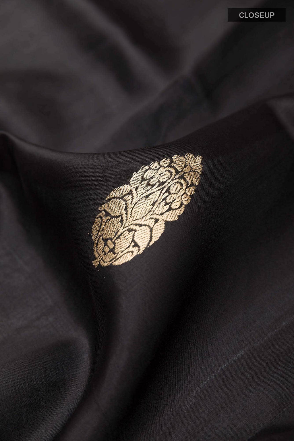 Black Banarasi Katan Silk Saree