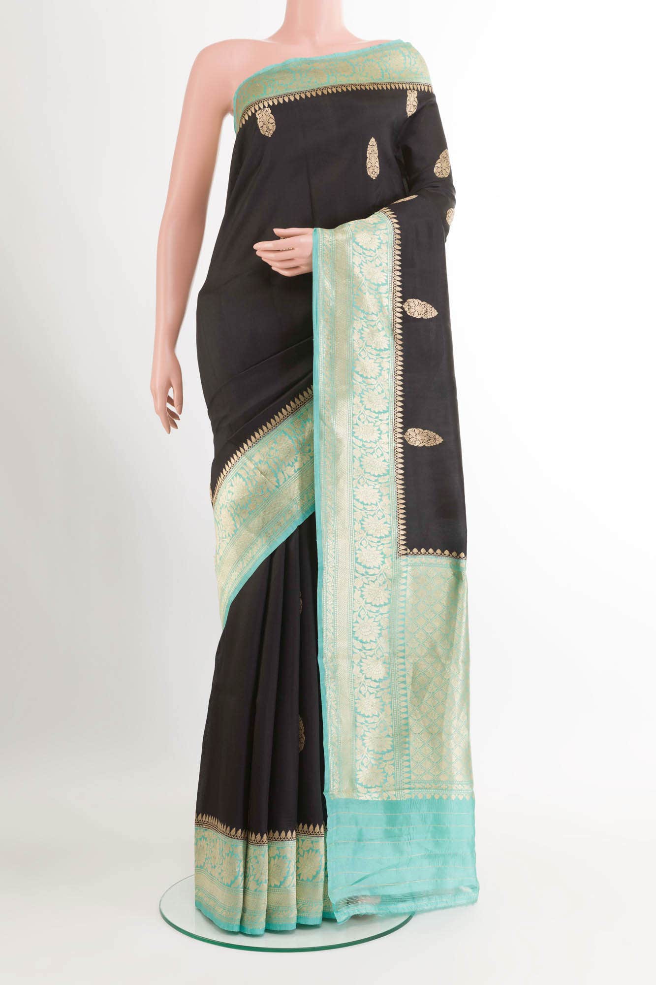 Black Banarasi Katan Silk Saree