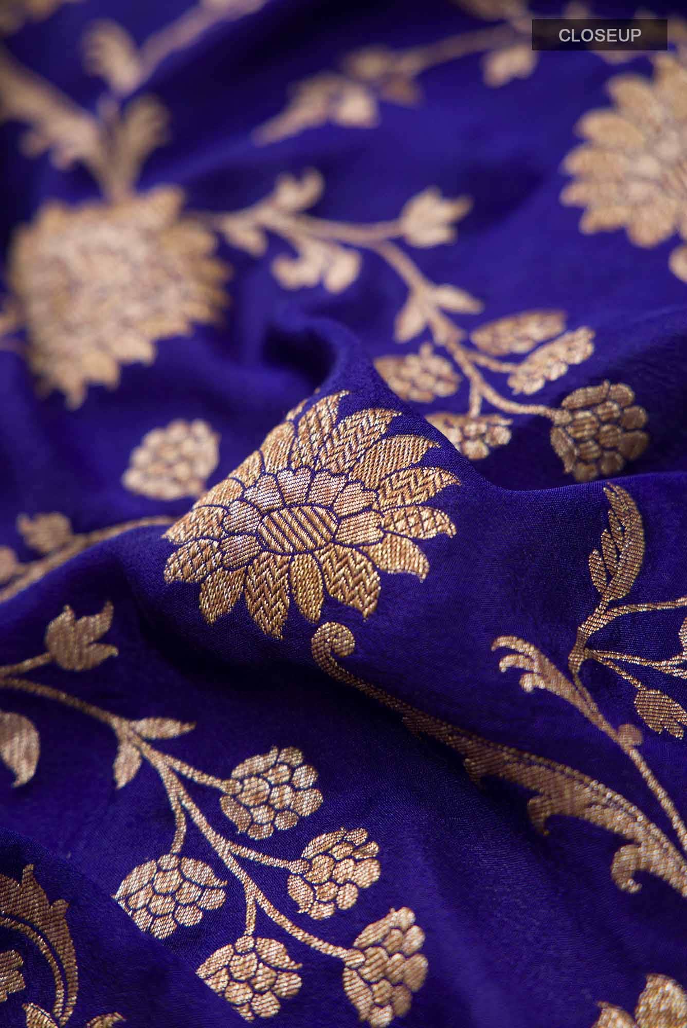 Blue Banarasi Georgette Saree