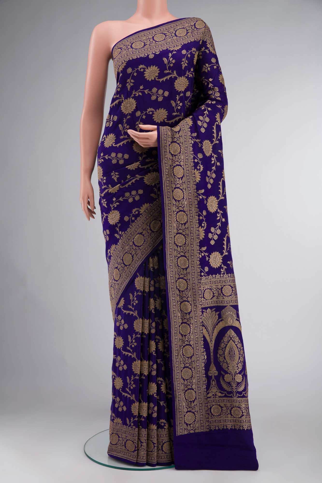 Blue Banarasi Georgette Saree
