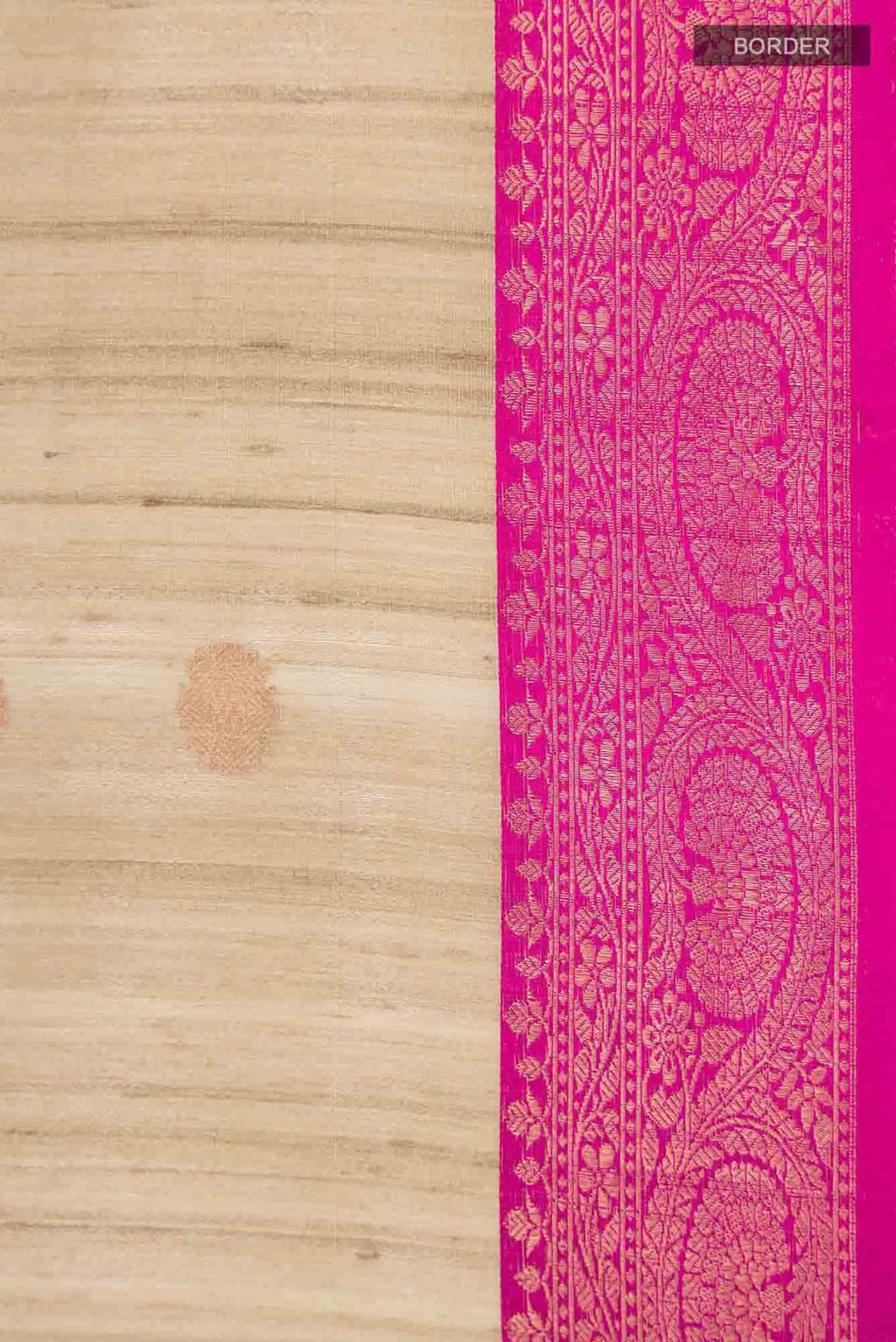 Beige Banarasi Tussar Silk Saree
