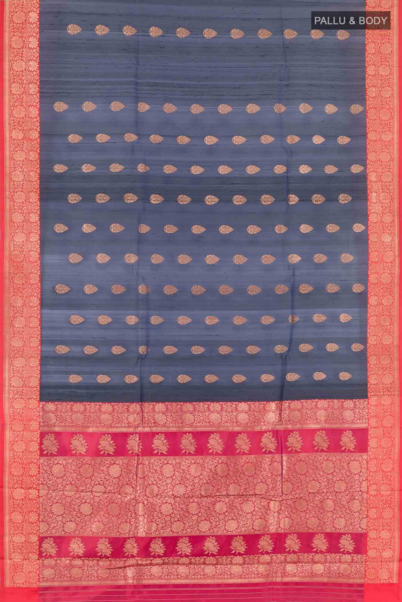 Dark Blue Banarasi Katan Silk Saree