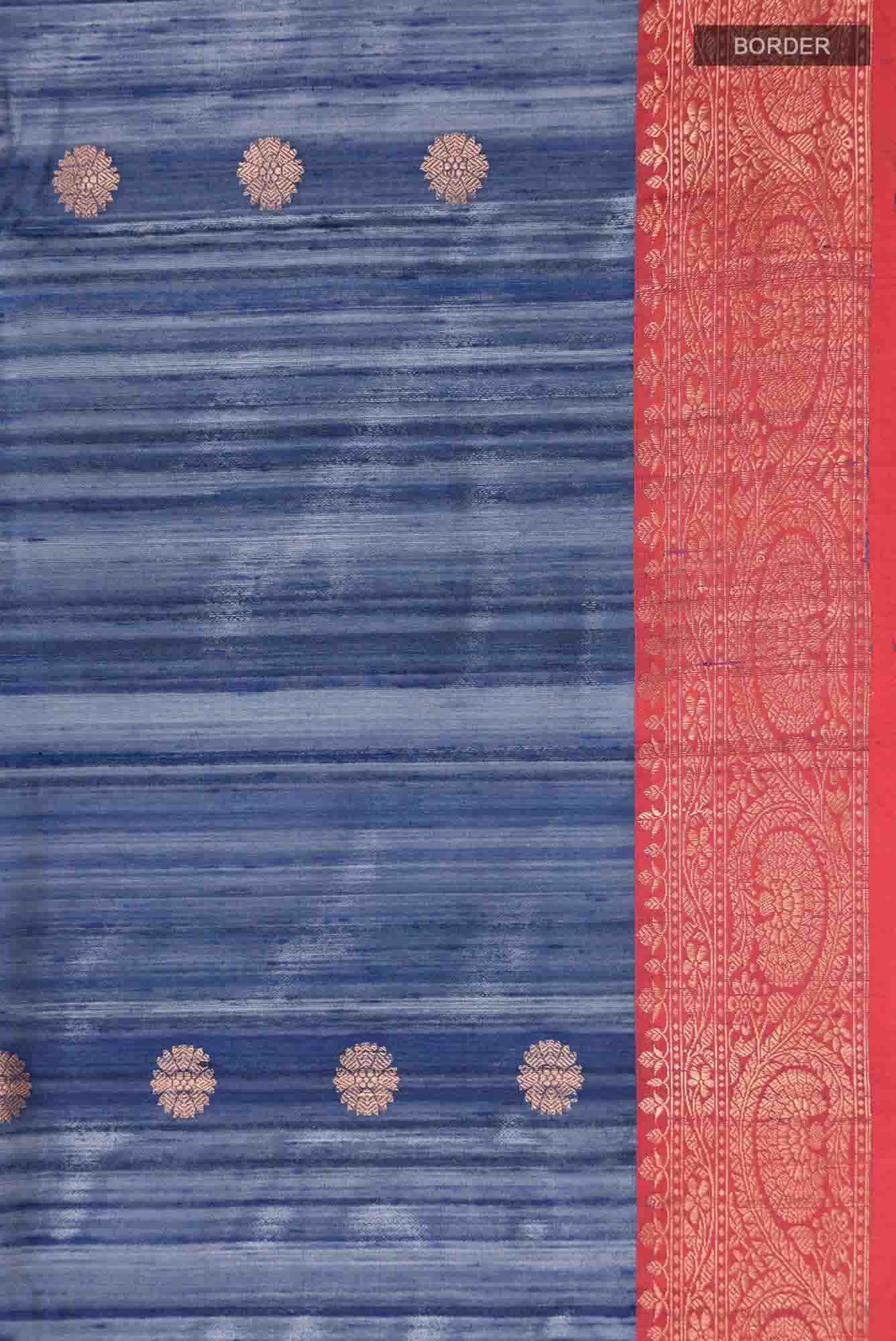 Blue Banarasi Tussar Silk Saree