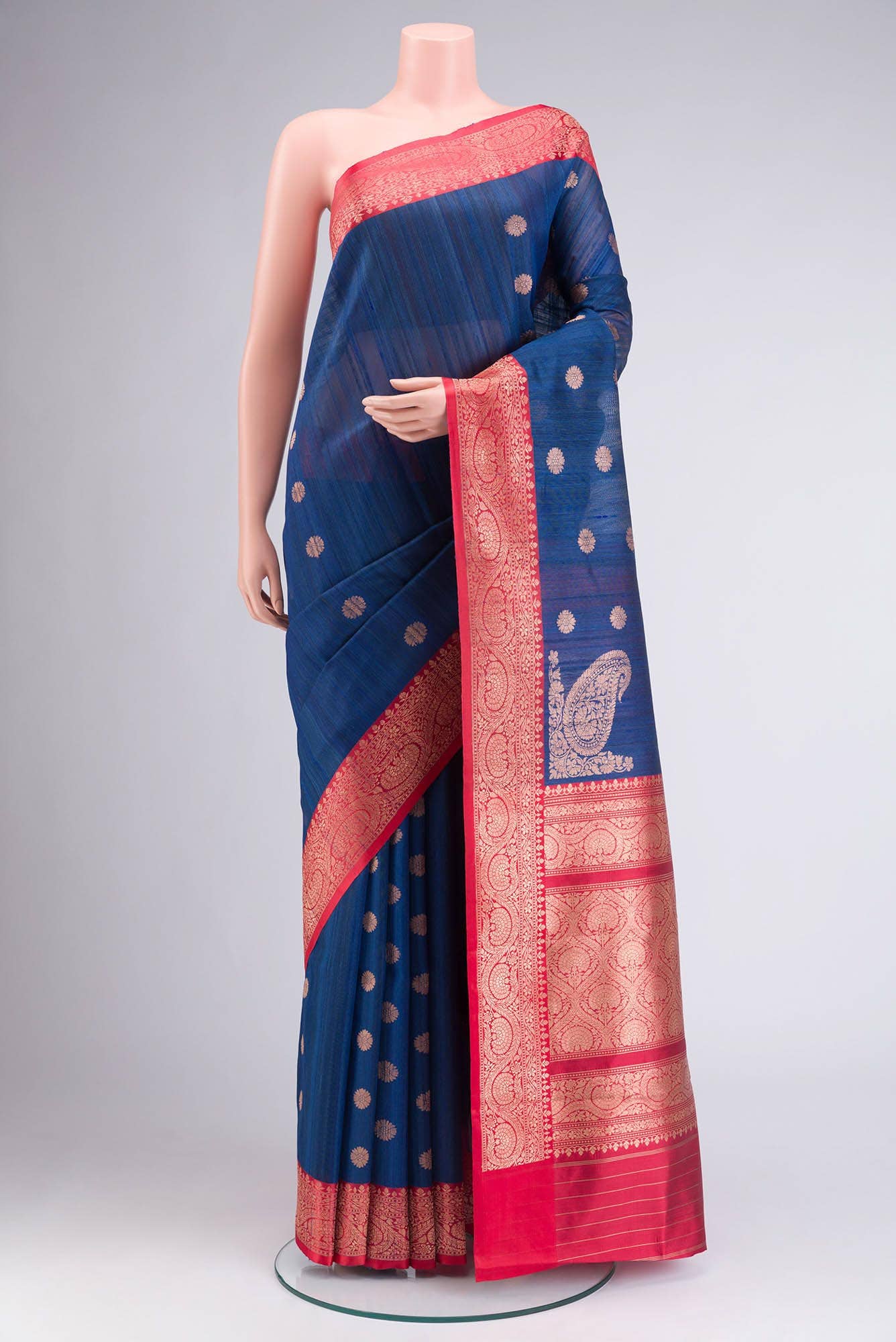 Blue Banarasi Tussar Silk Saree