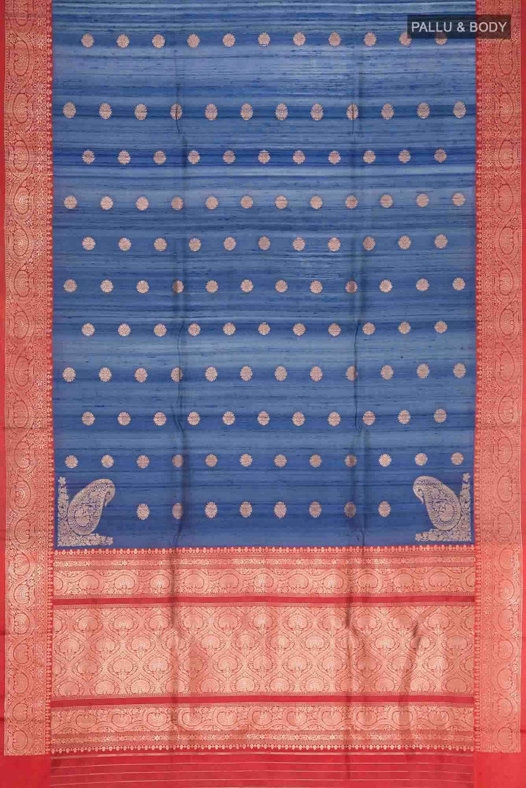 Blue Banarasi Tussar Silk Saree