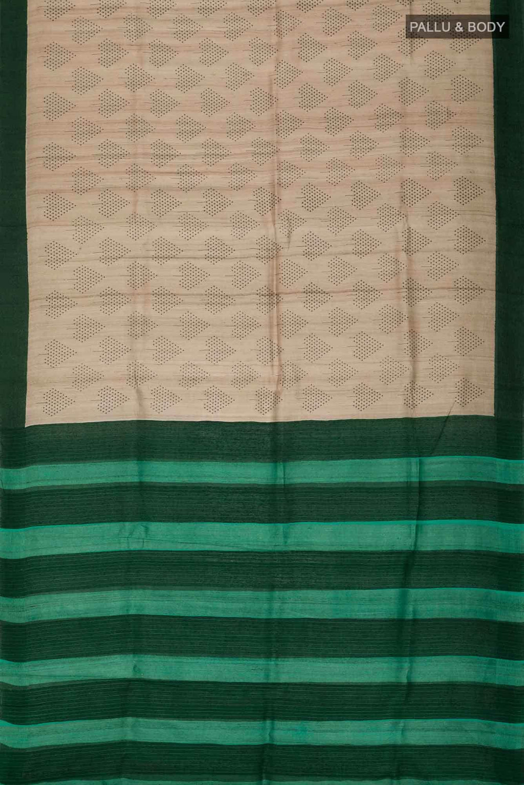 Beige Tussar Silk Saree