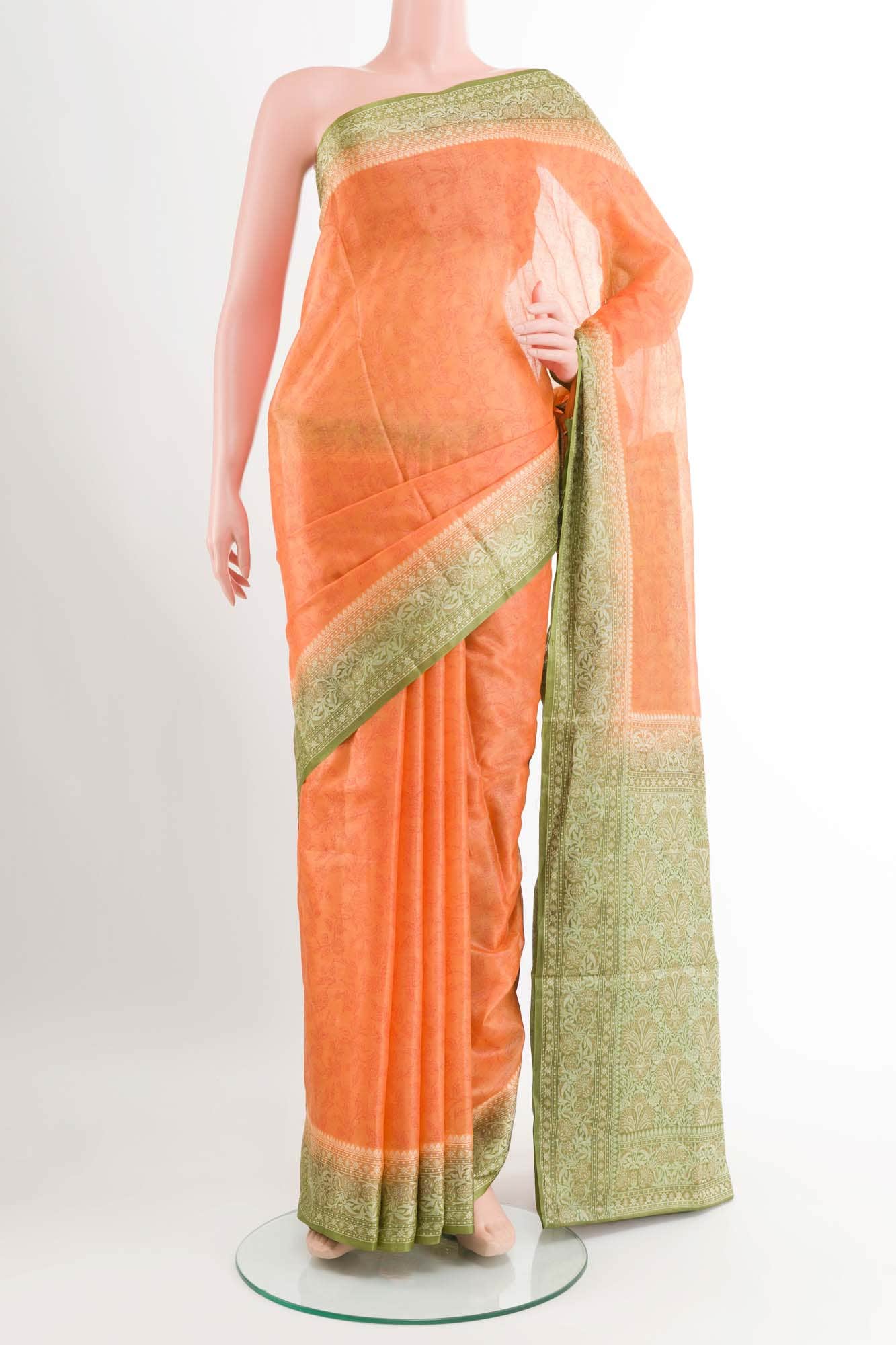 Orange Tussar Saree