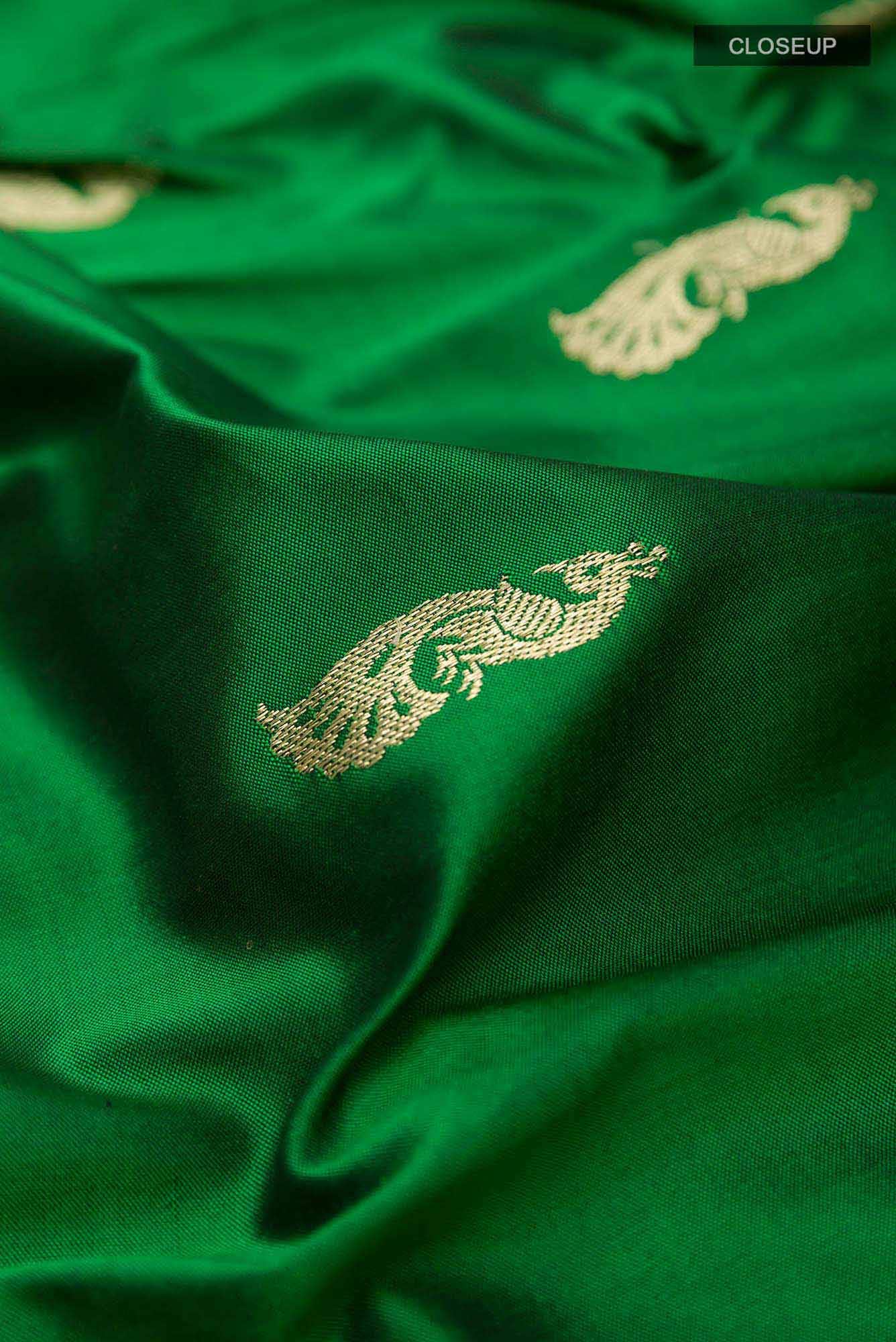 Bottle Green Paithani Silk Saree