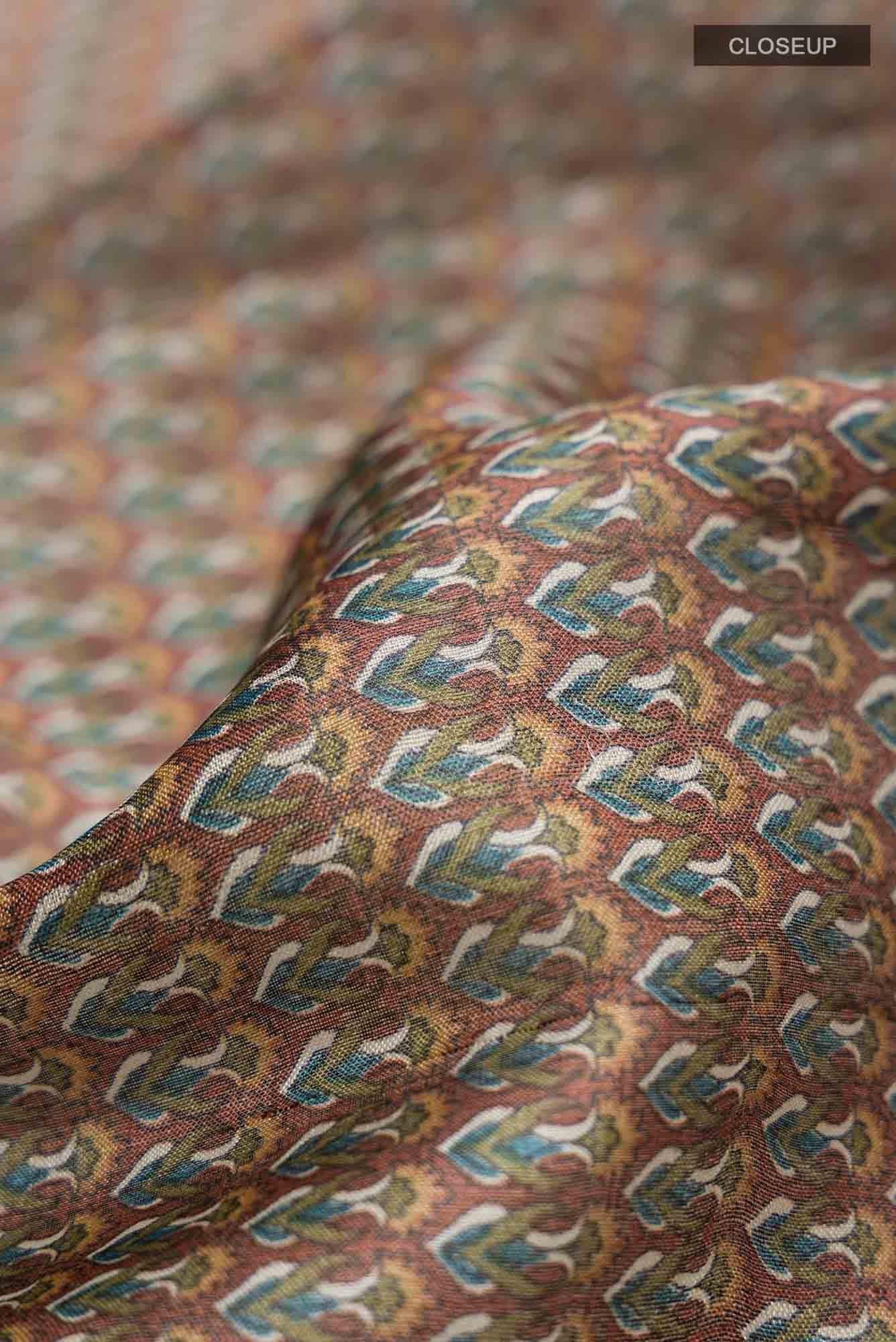 Brown Bhagalpuri Tussar Silk Saree