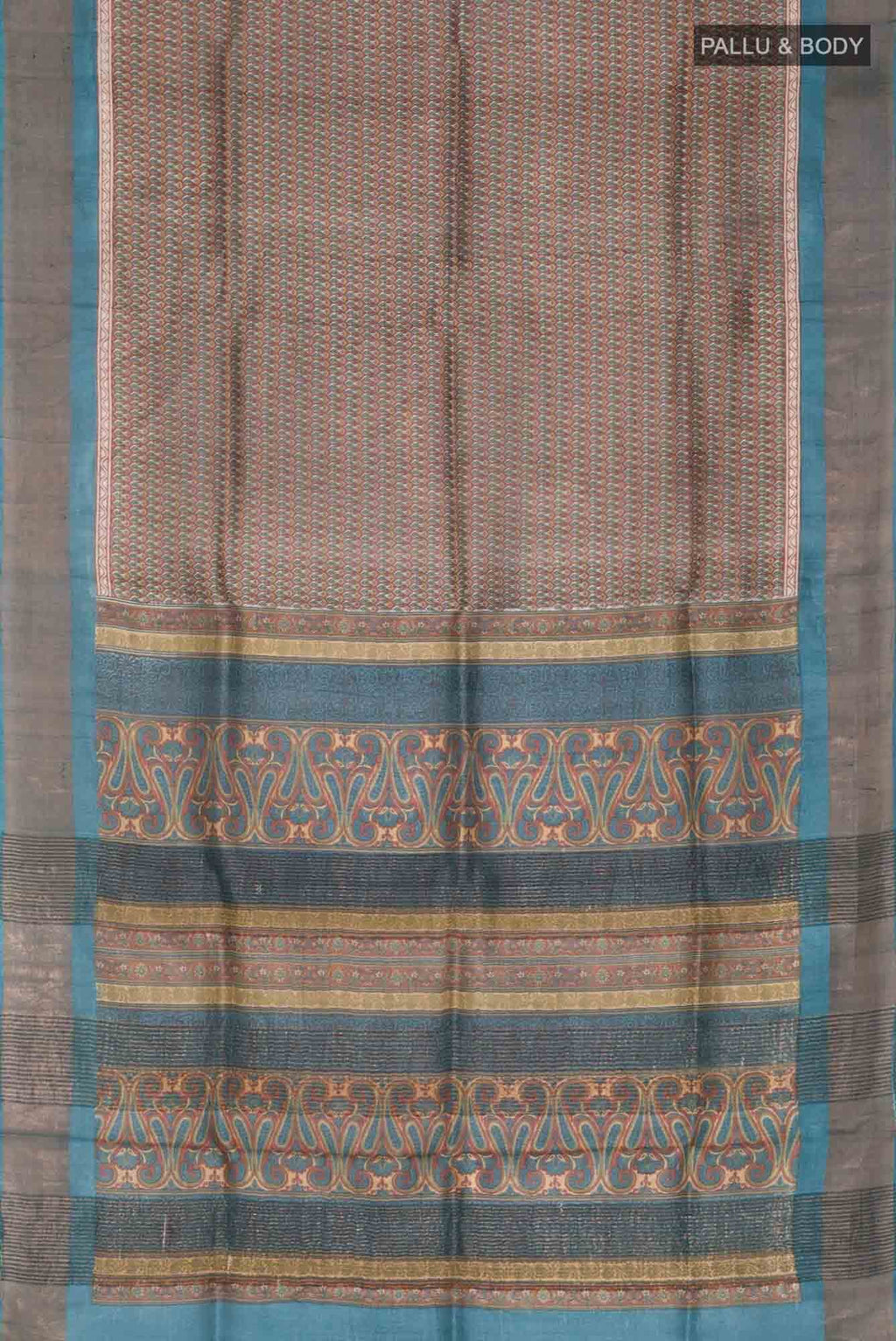 Brown Bhagalpuri Tussar Silk Saree